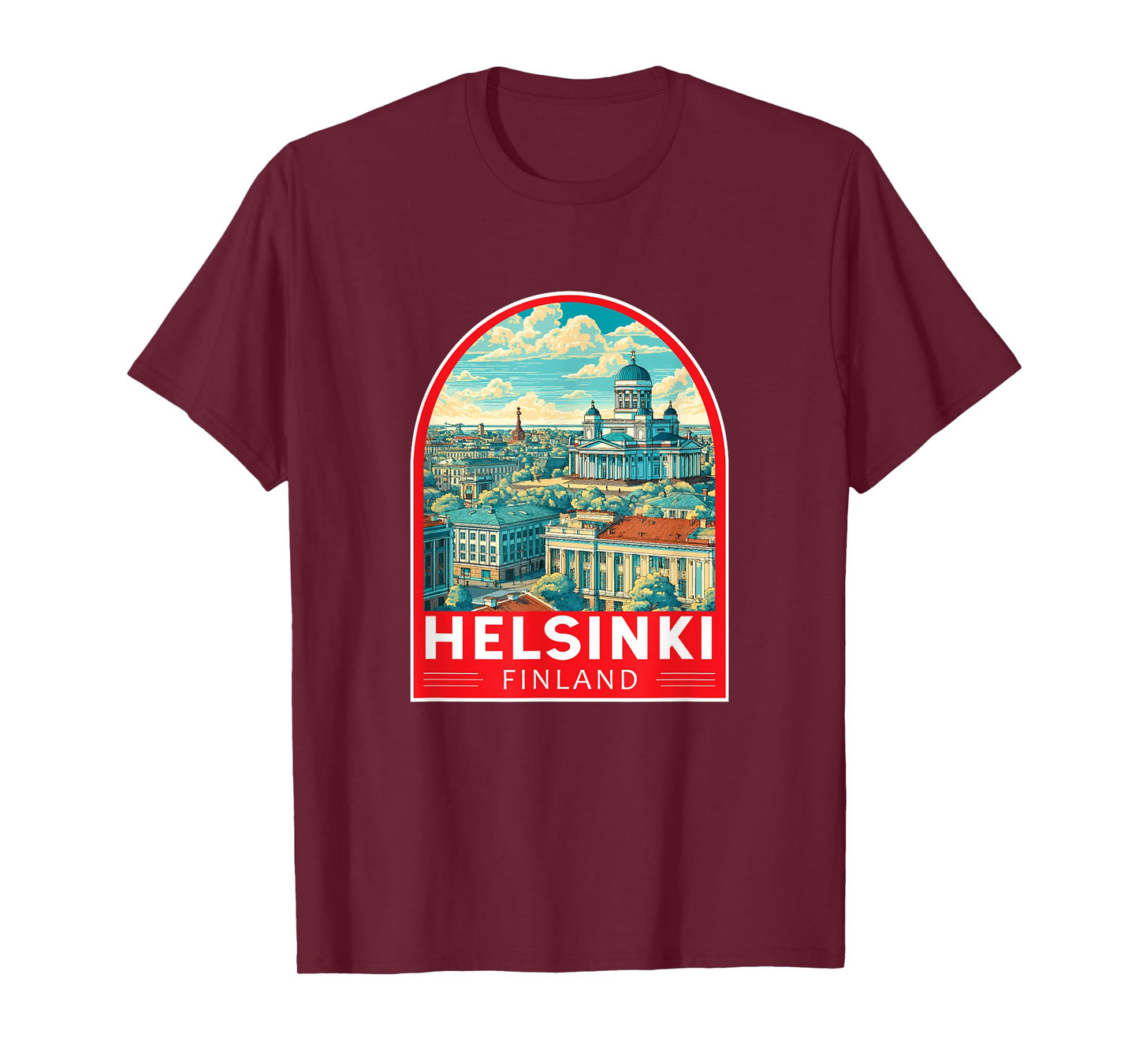 Helsinki Finland Travel Art Emblem Vintage T-Shirt
