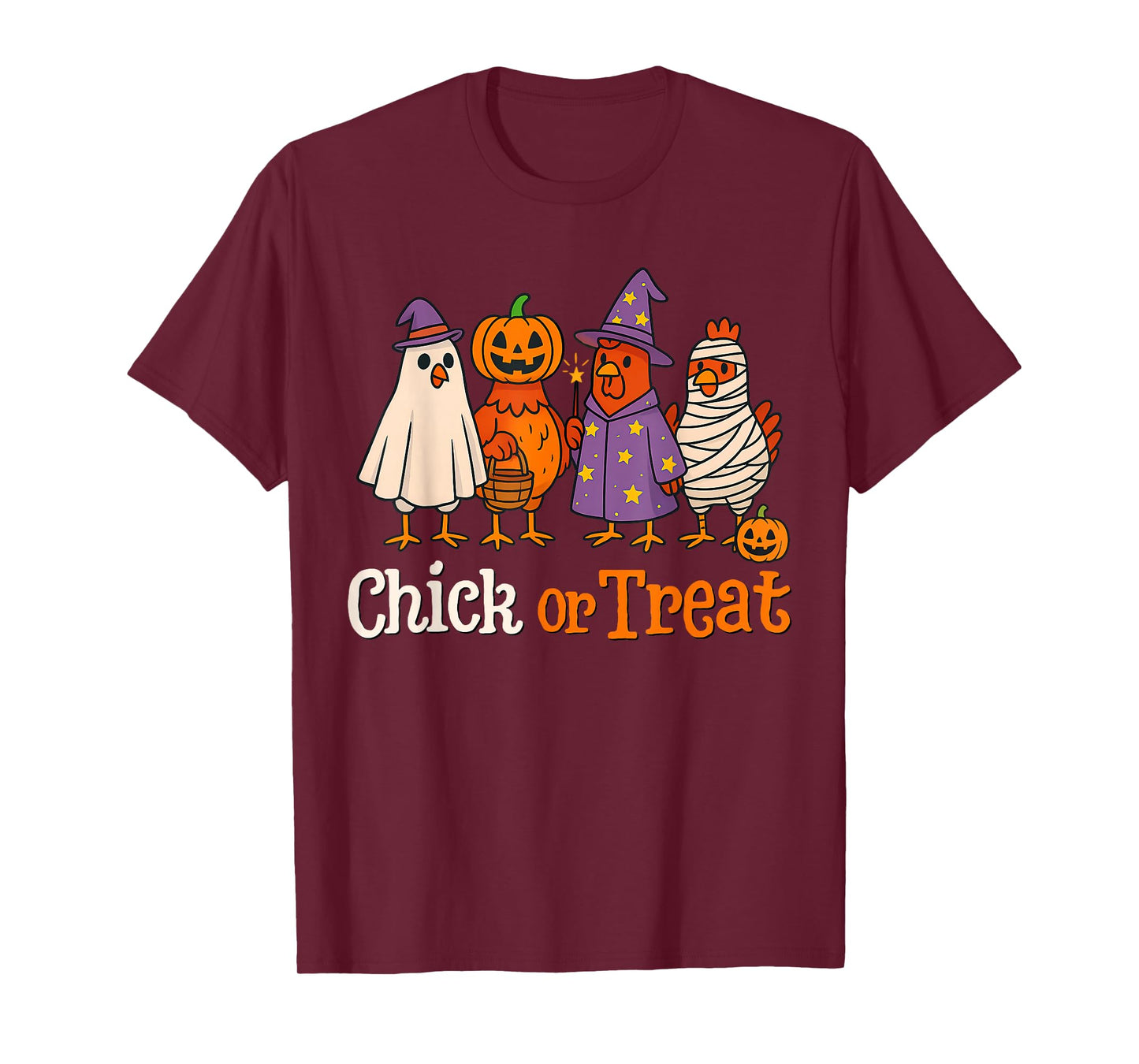 Chick or Treat Halloween Witch Spooky Chicken Kids T-Shirt
