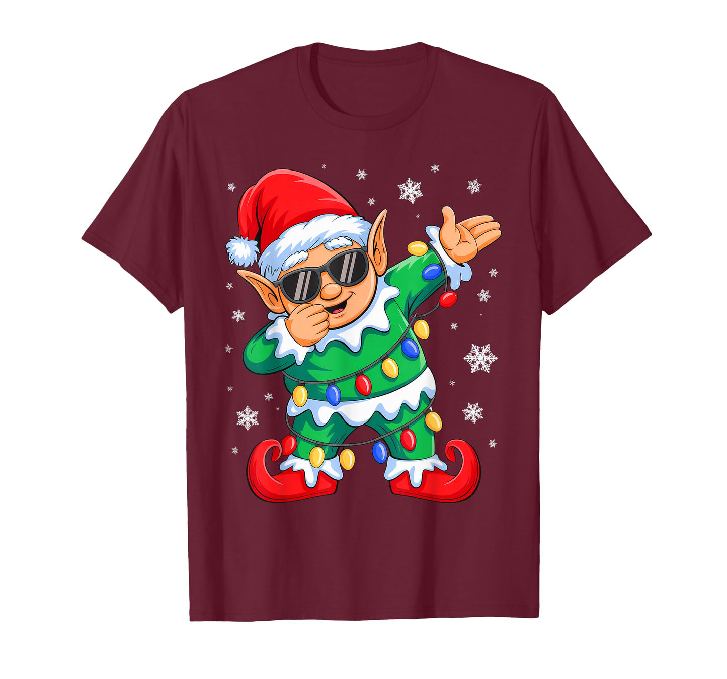 Dabbing Elf Christmas Boys Girls Kids Funny Xmas Squad T-Shirt