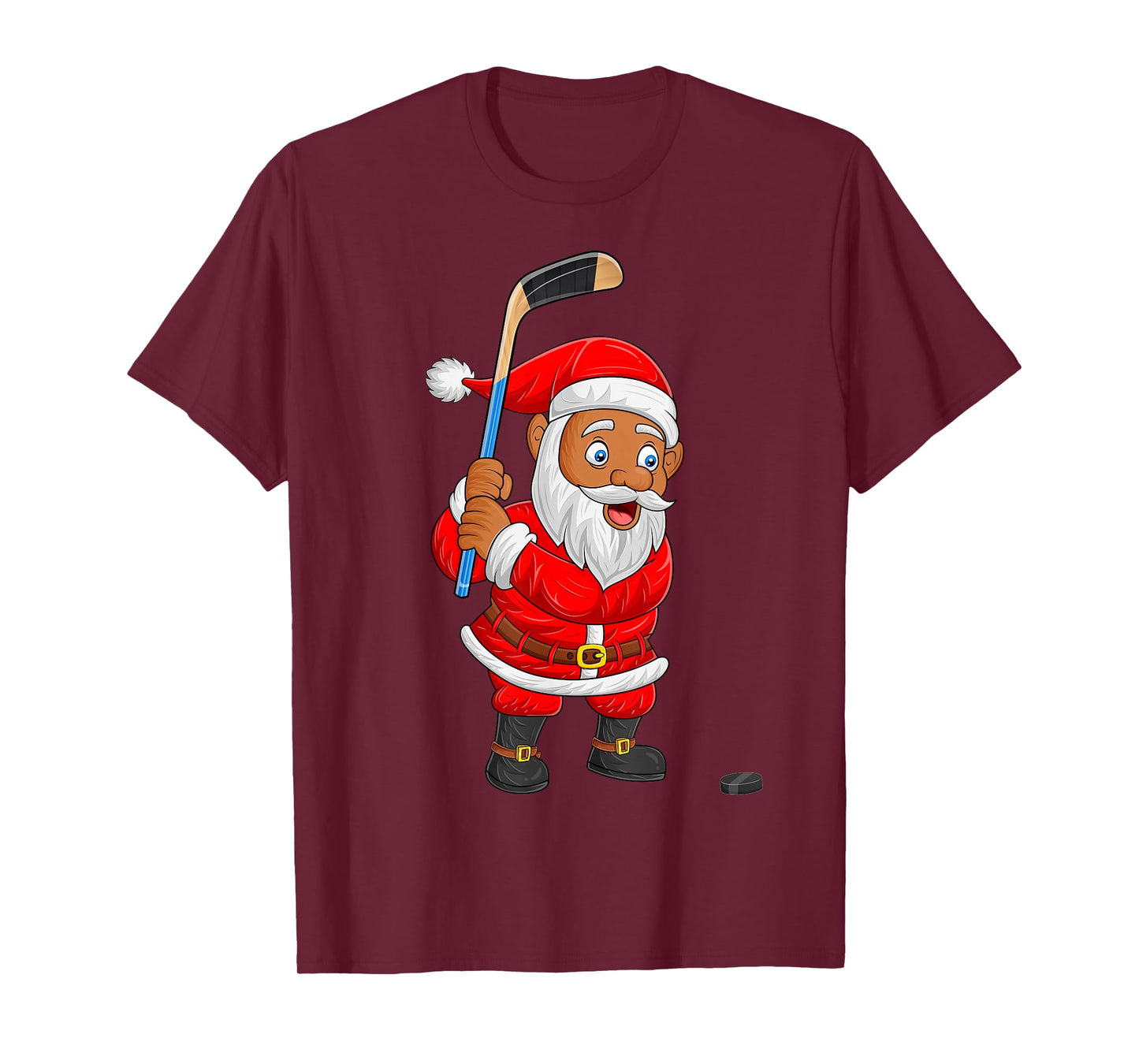Ice Hockey Player Santa Christmas Pajamas Men Women Boys T-Shirt