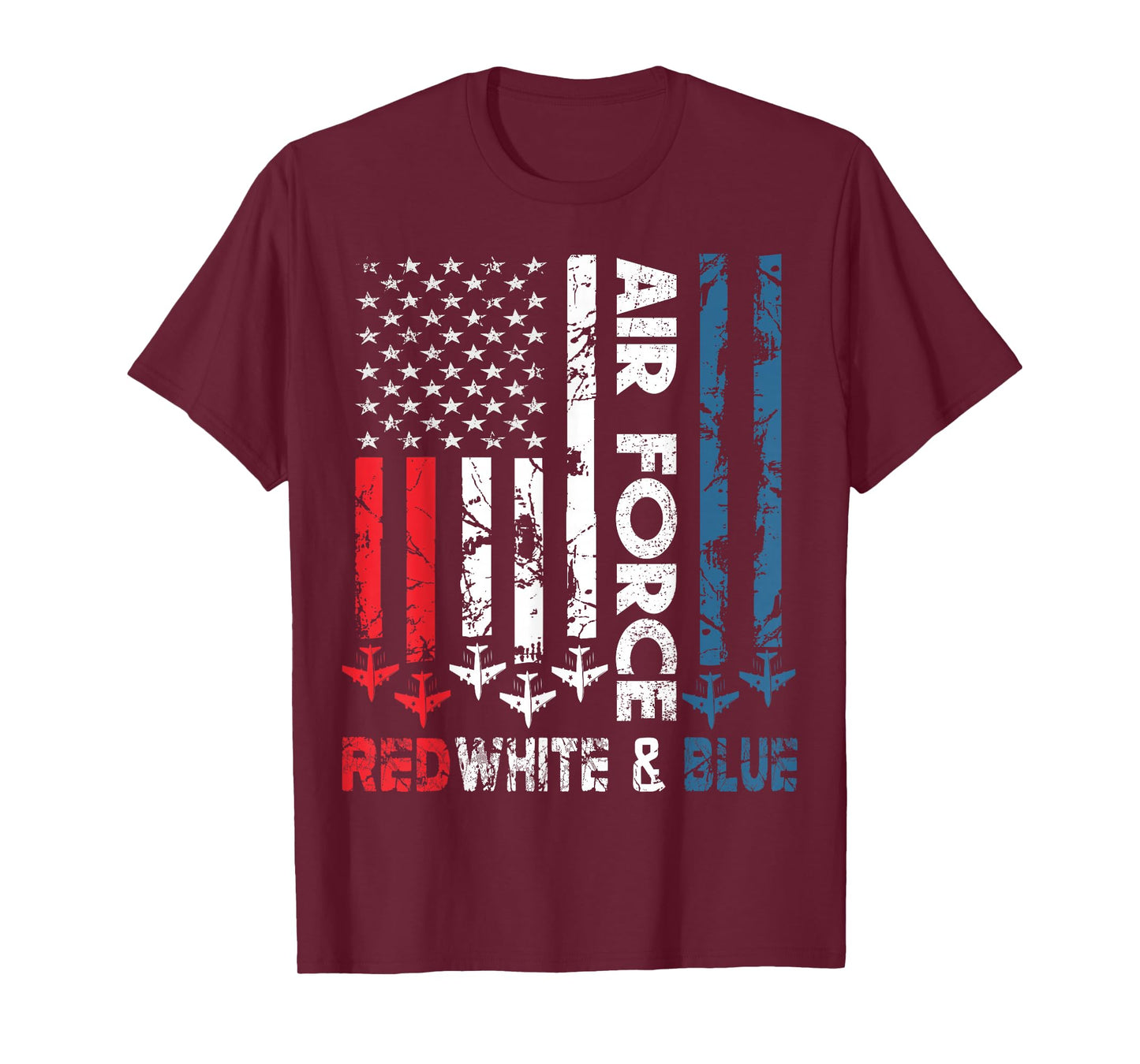 Air Force Red White And Blue 4th of July Vintage USA Flag T-Shirt