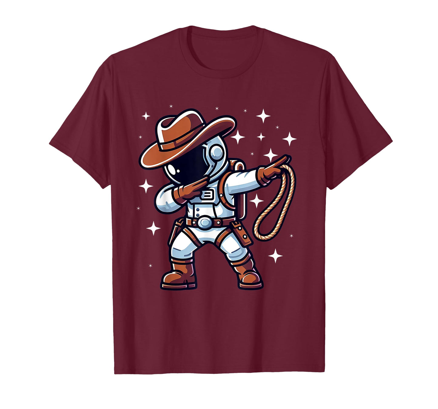 Dabbing Astronaut Cowboy Space Halloween Costume Men Kids T-Shirt