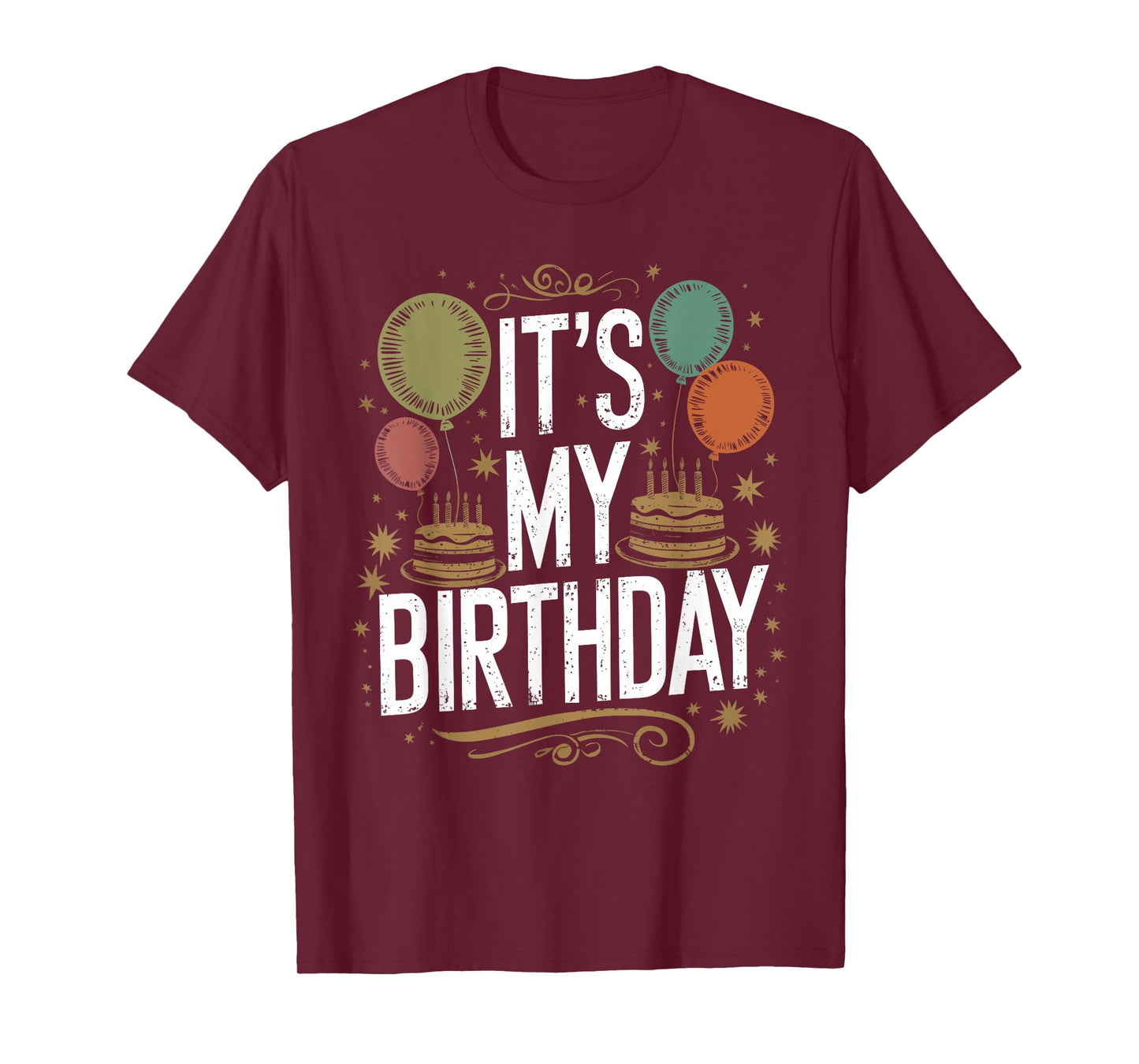 Distressed It's My Birthday Vintage Men Women Kids B-day T-Shirt