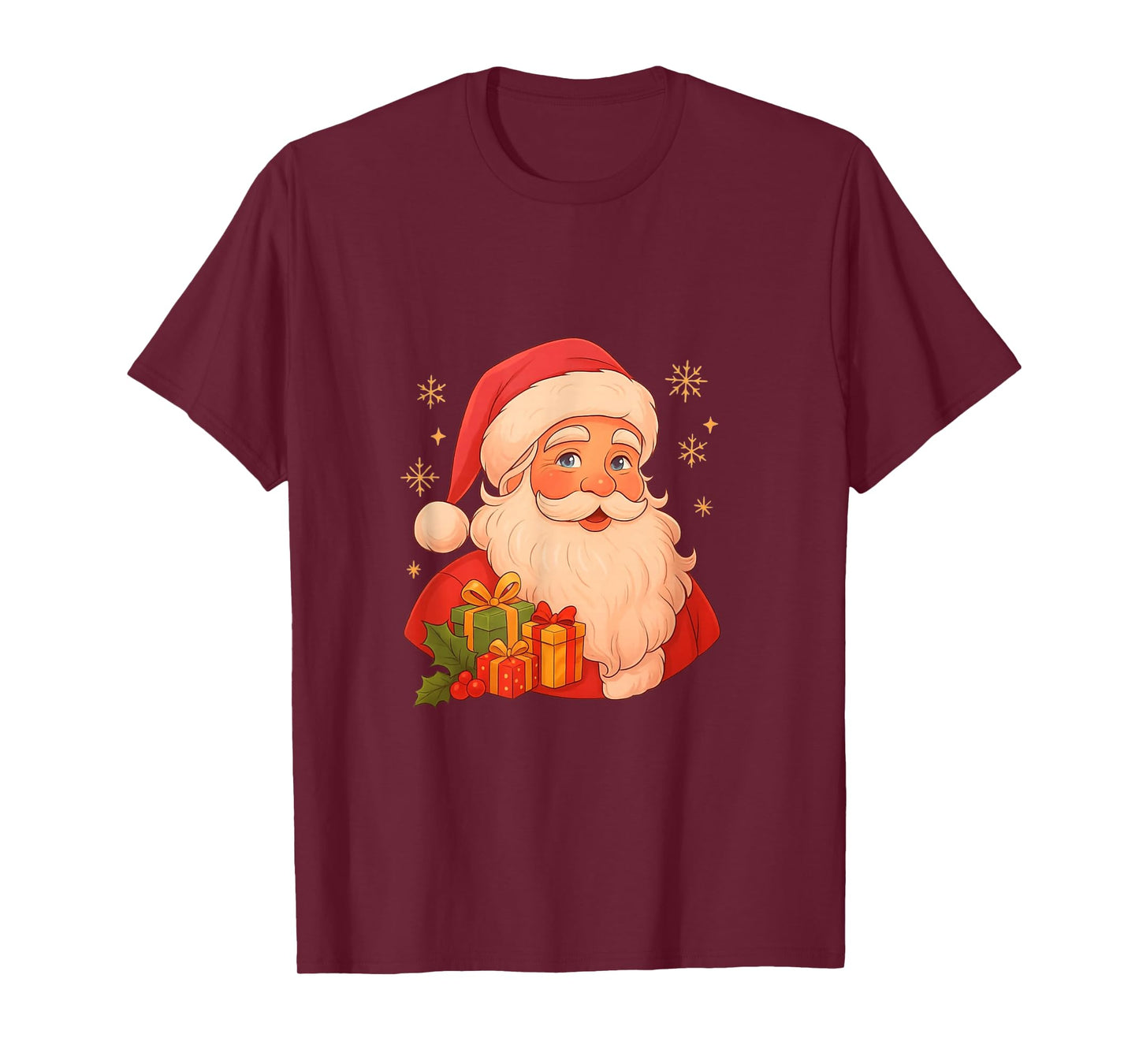 Vintage Santa Claus Christmas Cute Holiday Tee with Gifts T-Shirt