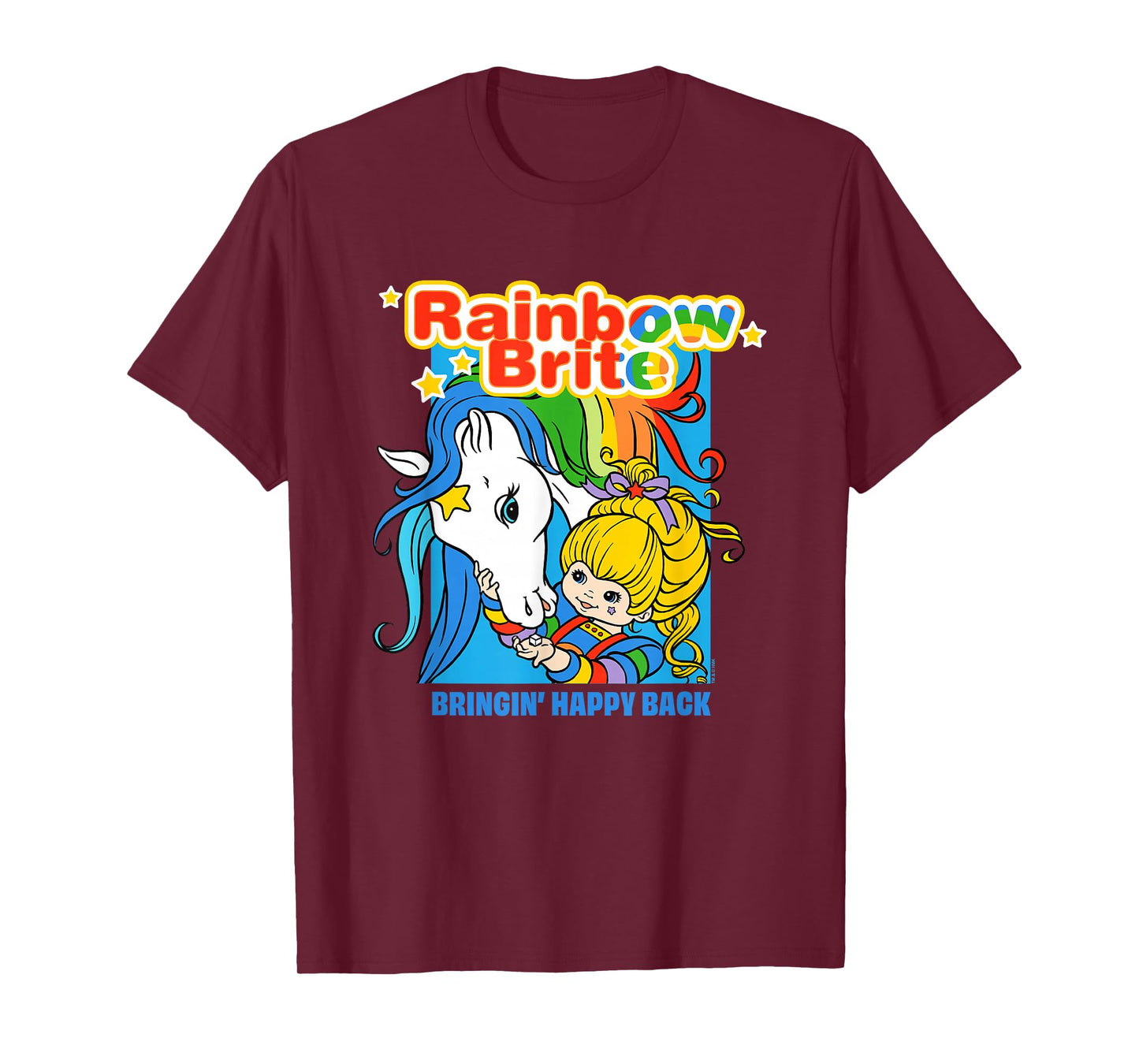 Rainbow Brite Bringin' Happy Back Colorful Retro Chest Logo T-Shirt