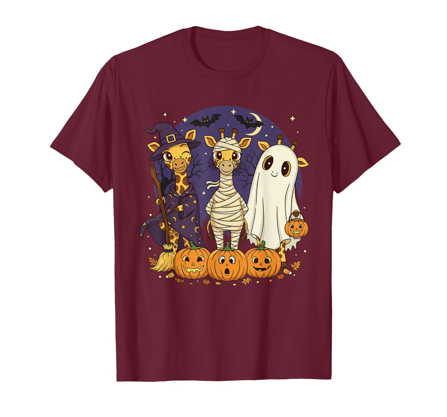 Giraffe Boo Pumpkin Animal Halloween Costume for Kids Boys T-Shirt