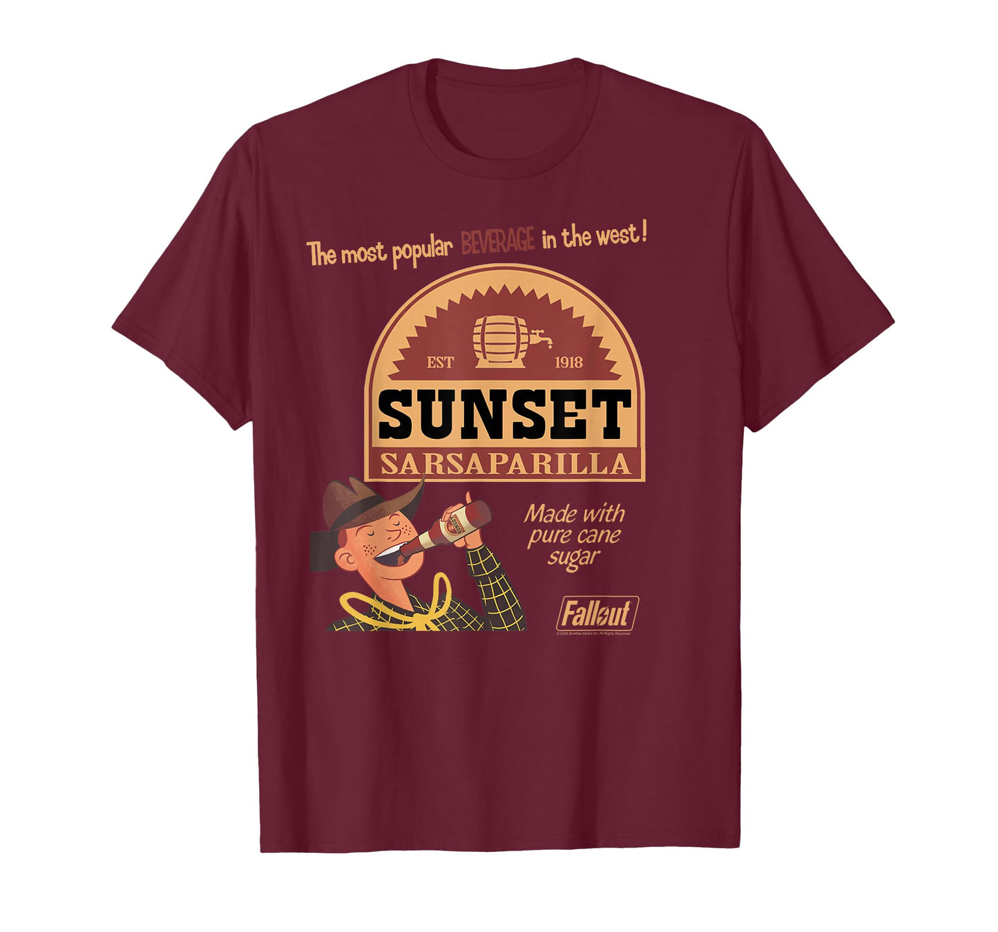 Fallout Video Game Sunset Sarsaparilla Vintage Ad T-Shirt