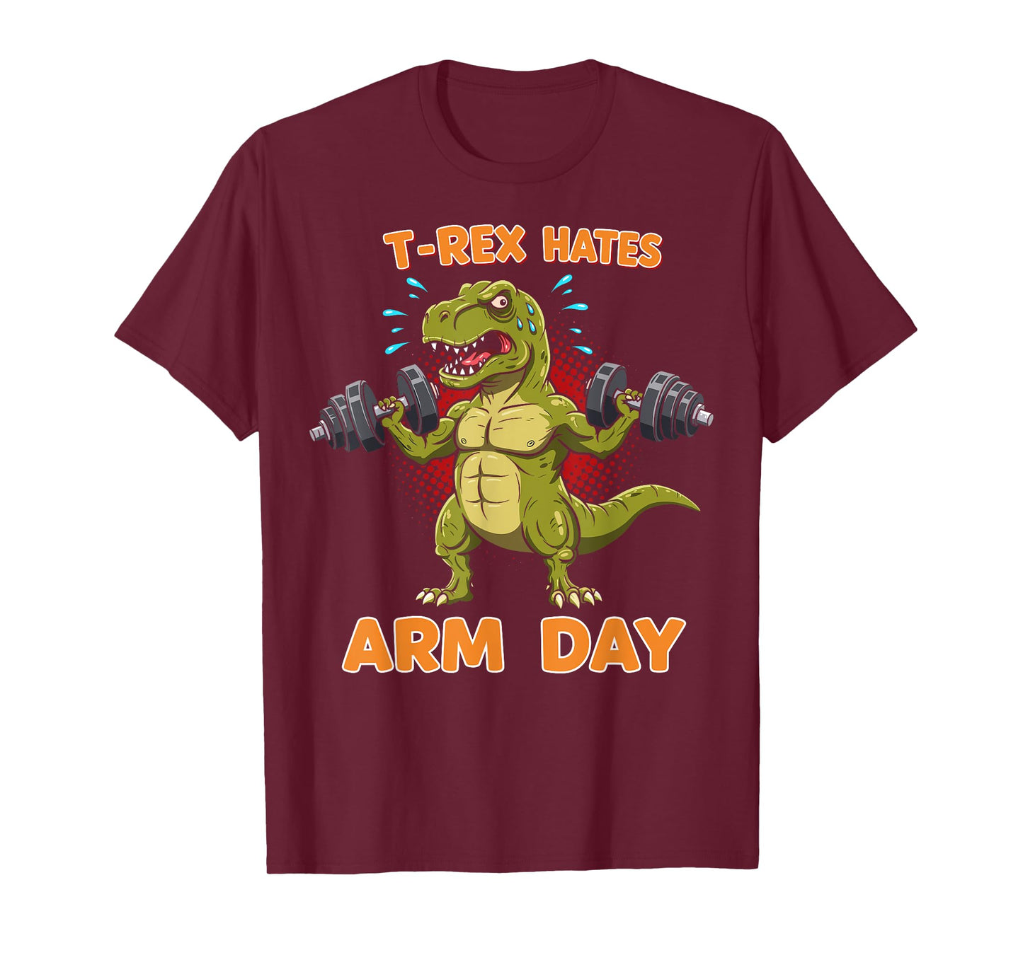Funny Dinosaur Gym Workout Shirt Funny T-Rex Hates Arm Day T-Shirt