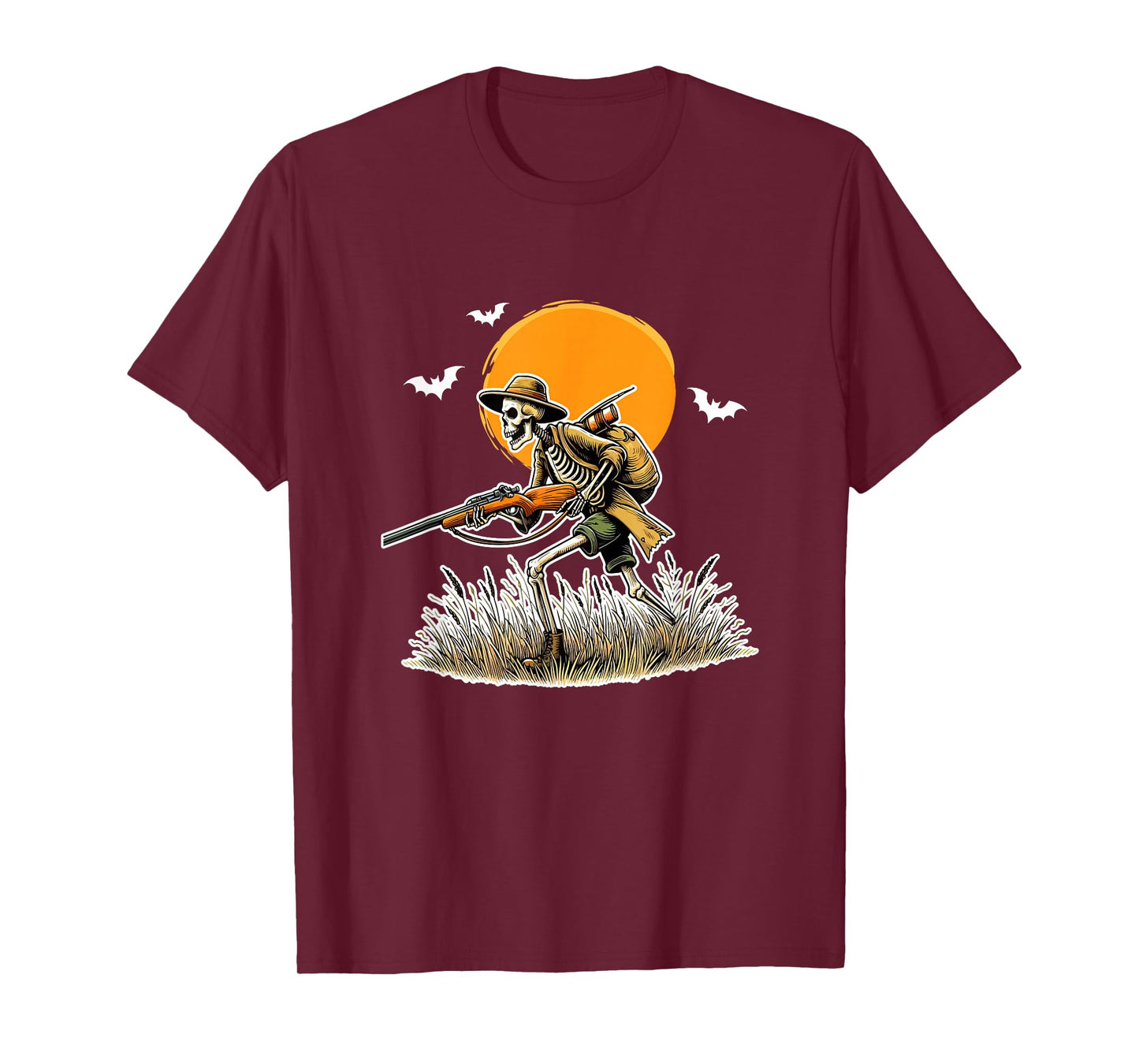 Skeleton Hunting Halloween Costume Sports Lover Family T-Shirt