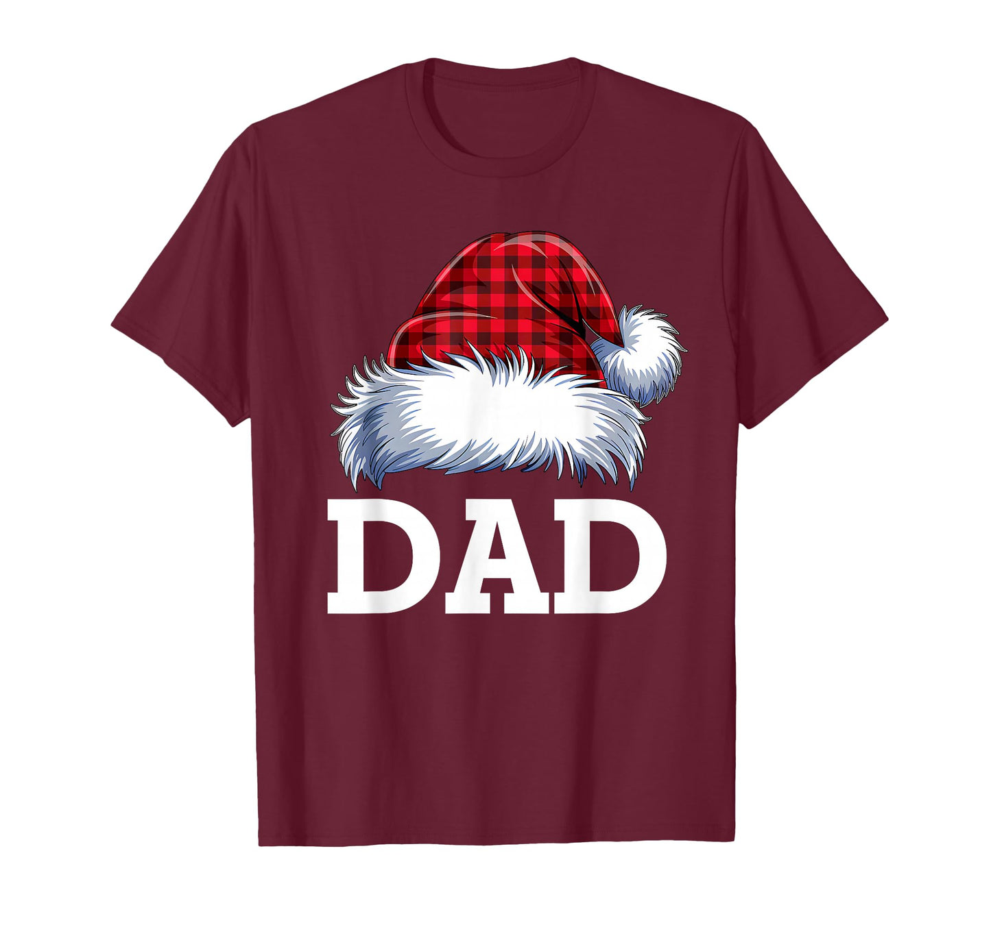 Dad Santa Red Plaid Christmas Family Matching Pajamas Xmas T-Shirt