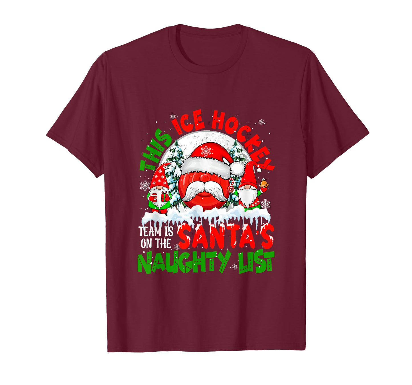 Disc Golf Team is On Santa's Xmas Naughty List Funny Players T-Shirt