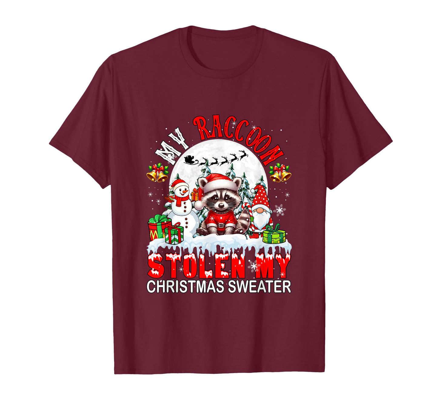 My Raccoon Stolen My Christmas Sweater Santa Dog Owner T-Shirt