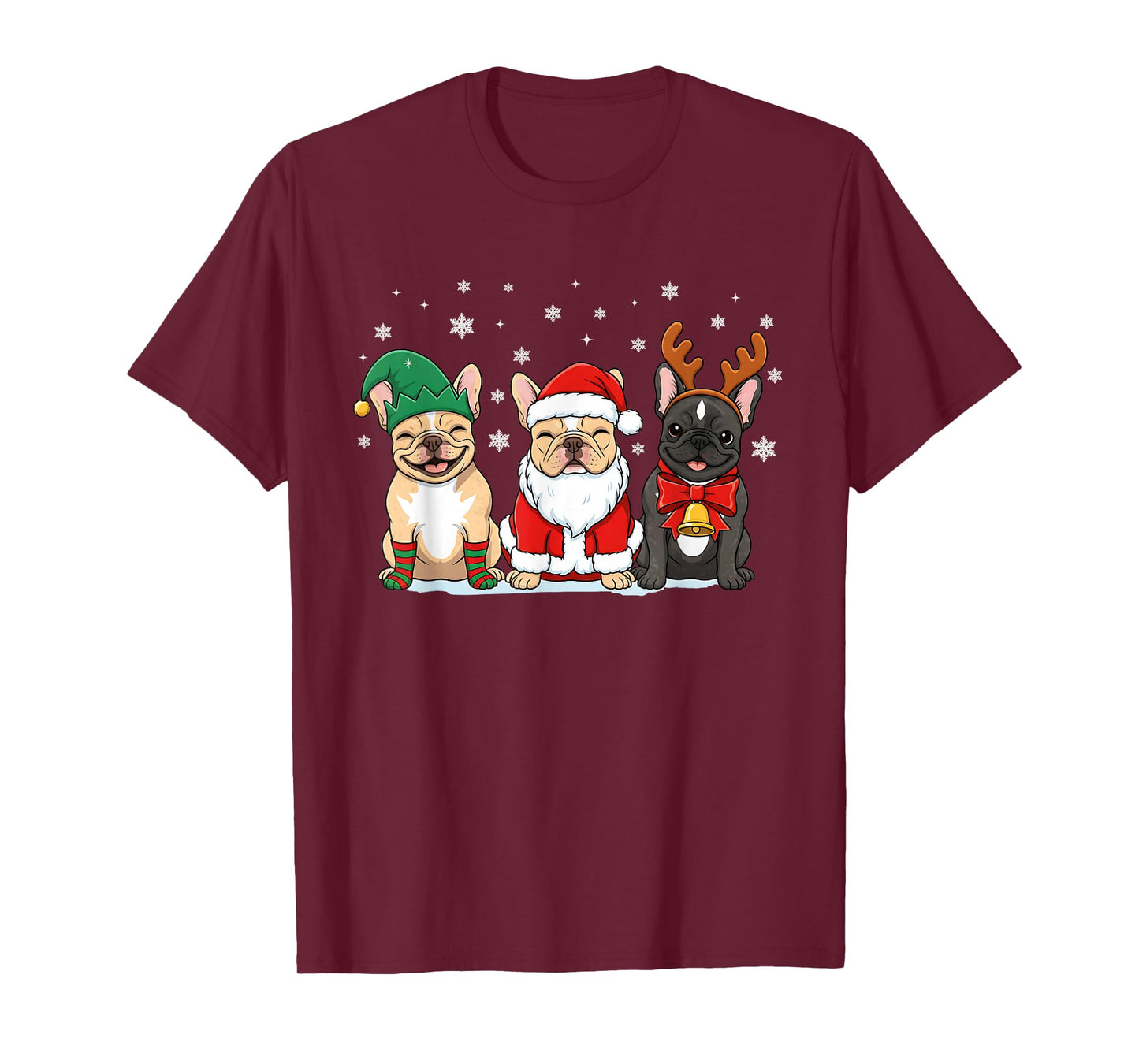 Christmas Dog French Bulldog Xmas Dog Lover Men Women Kids T-Shirt