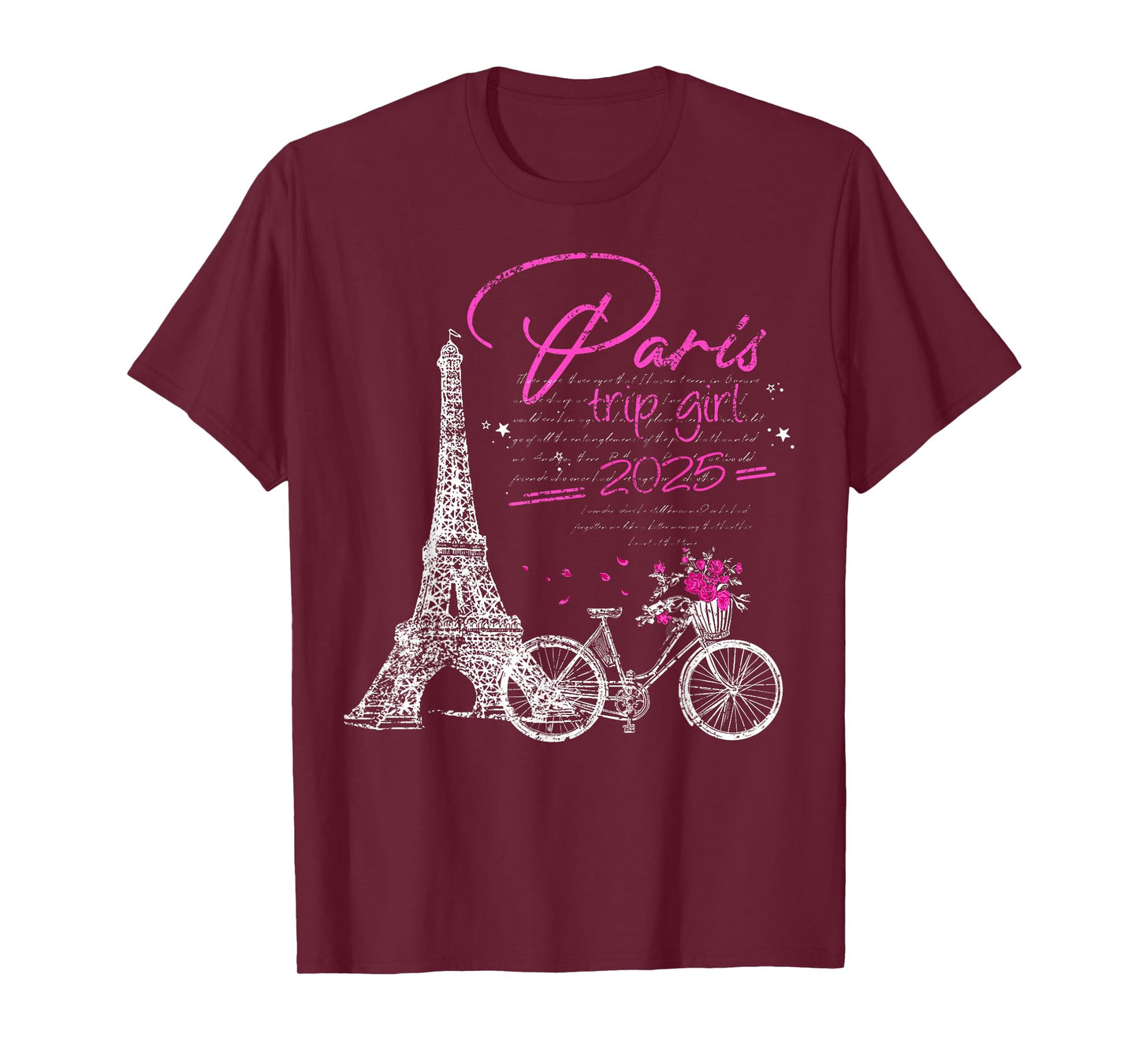 Paris Trip Girl 2025 Eiffel Tower France Travel Ladies T-Shirt