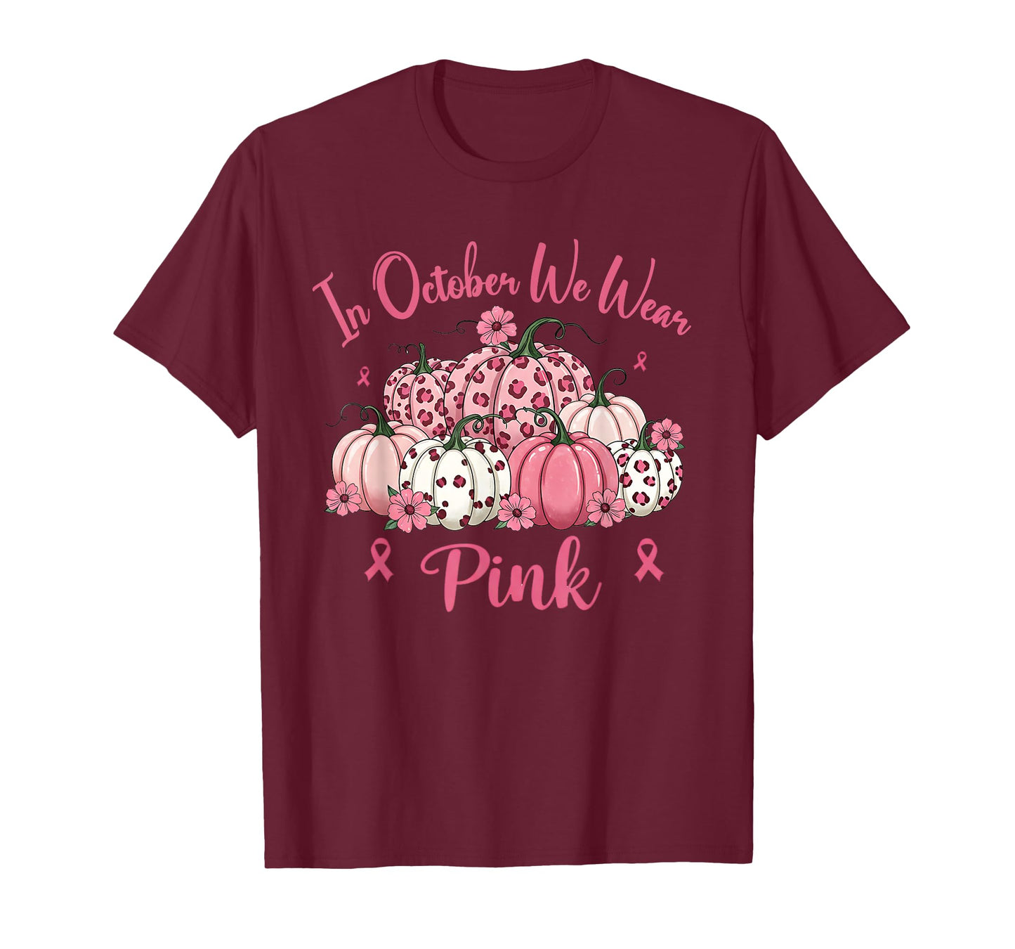 Halloween in October We Wear Pink Breast Cancer Awareness T-Shirt