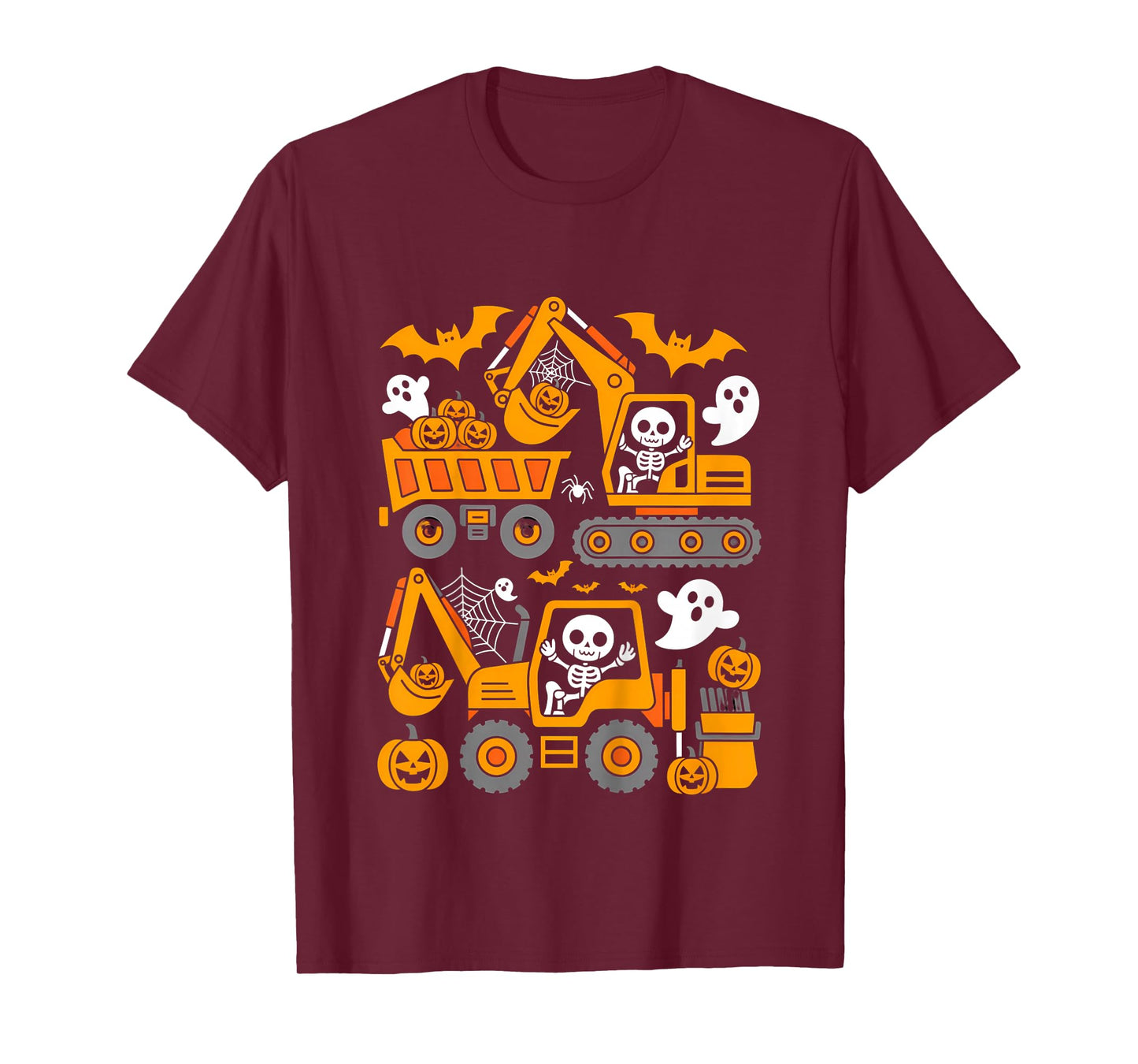 Spooky Construction Trucks Halloween Costume Toddler Boys T-Shirt