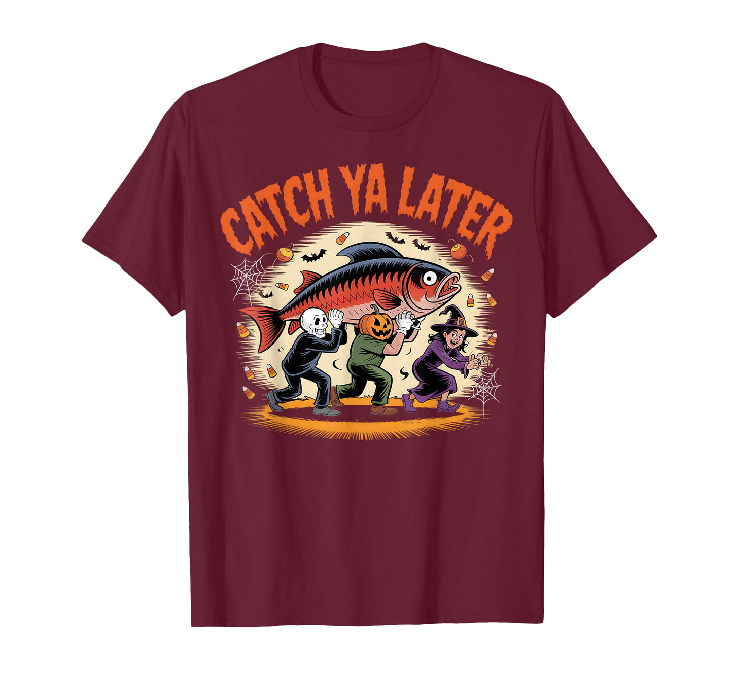 Catch Ya Later Funny Halloween Fishing Pun T-Shirt