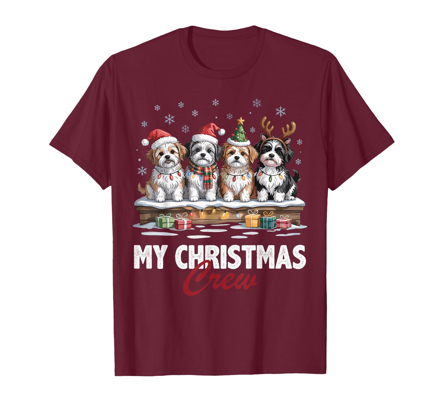 Havanese Christmas Crew Funny Dog Lovers Holiday Pajama T-Shirt