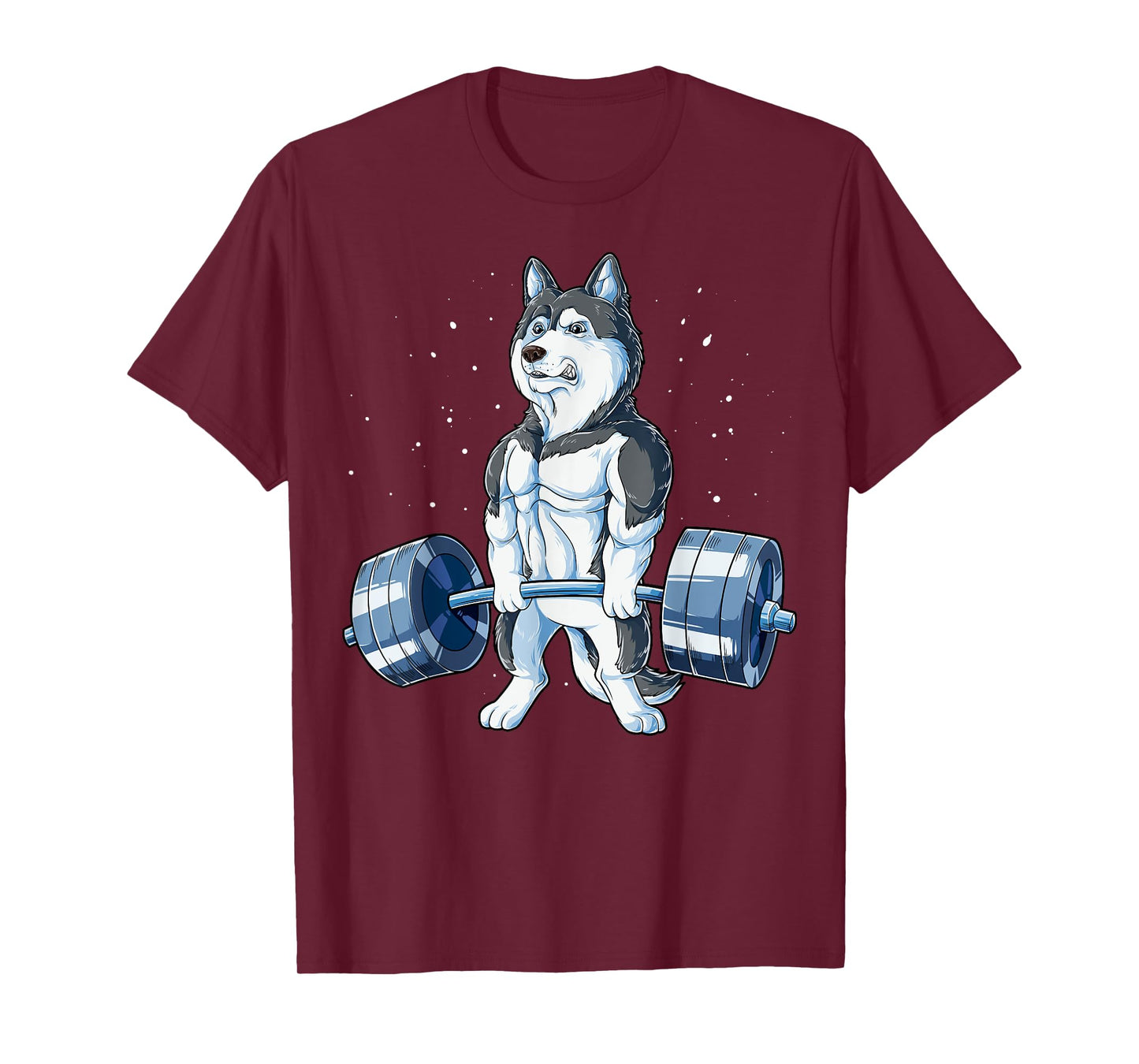Siberian Husky Weightlifting Funny Deadlift Men Fitness Gym T-Shirt