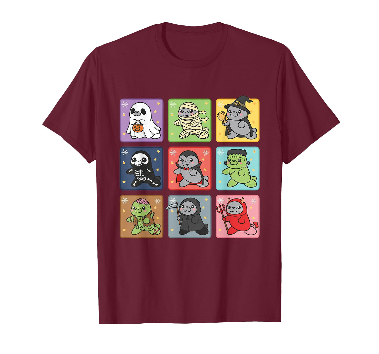 Funny Cute Manatee Boo Witch Zombie Vampire Halloween T-Shirt