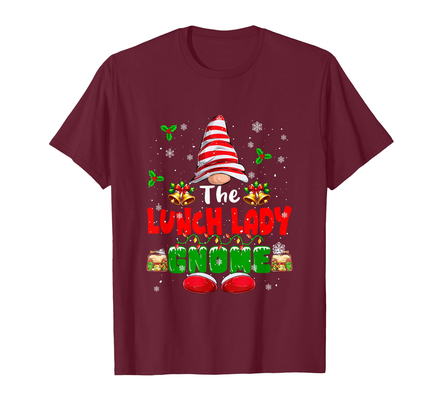 The Lunch Lady Gnome Christmas Colorful Costume Job Team T-Shirt