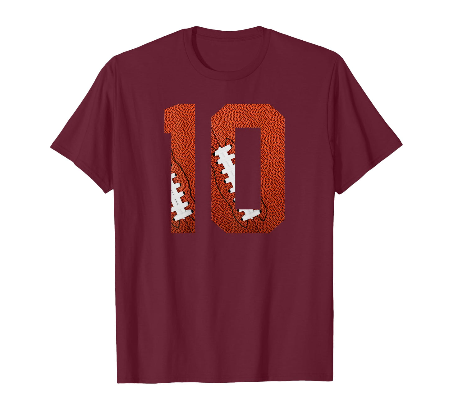 Number 10 BACKSIDE - American Football Jersey Numbered T-Shirt