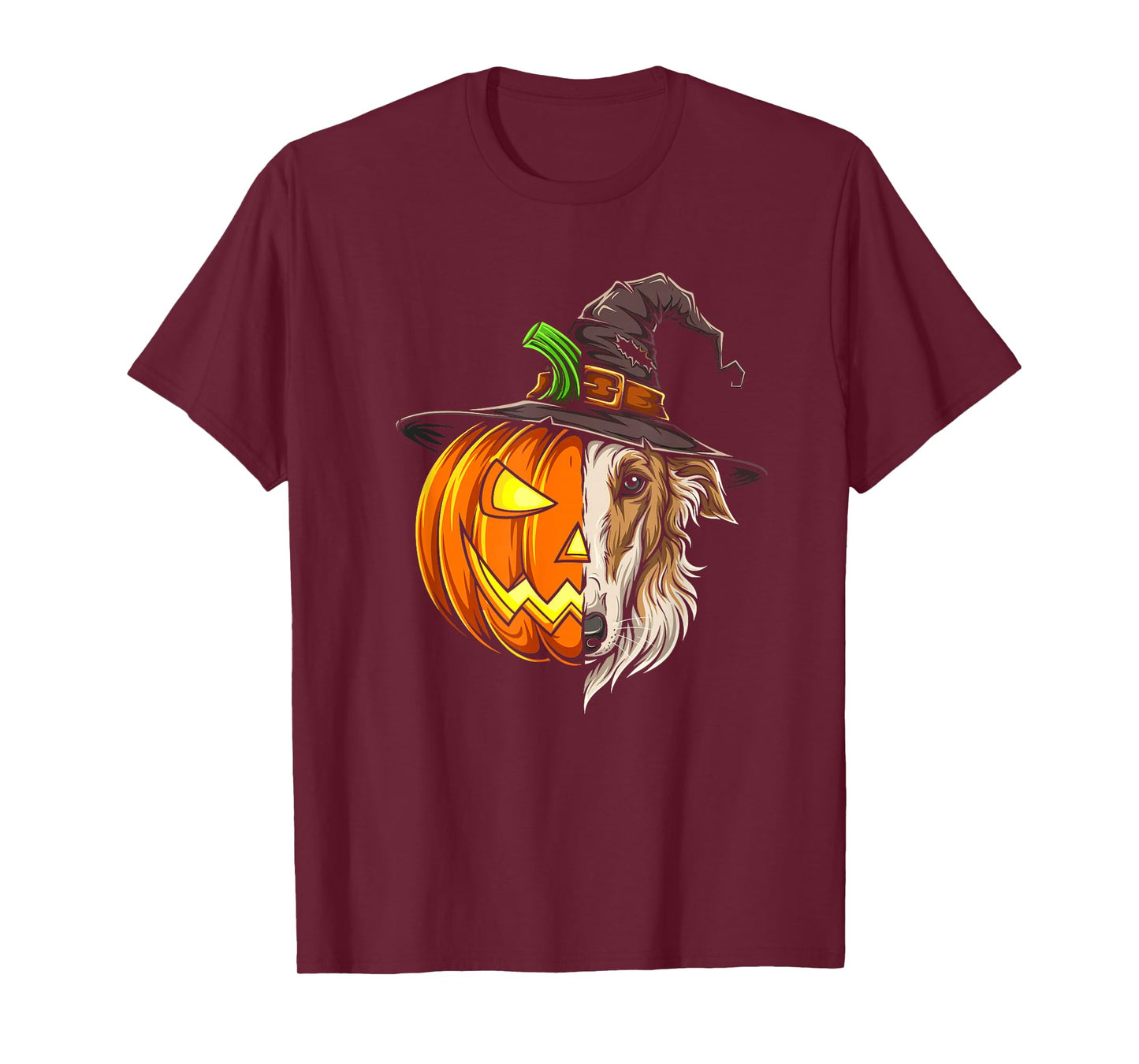 Borzoi Pumpkin Jack O Lantern Halloween Kids Mens Womens T-Shirt