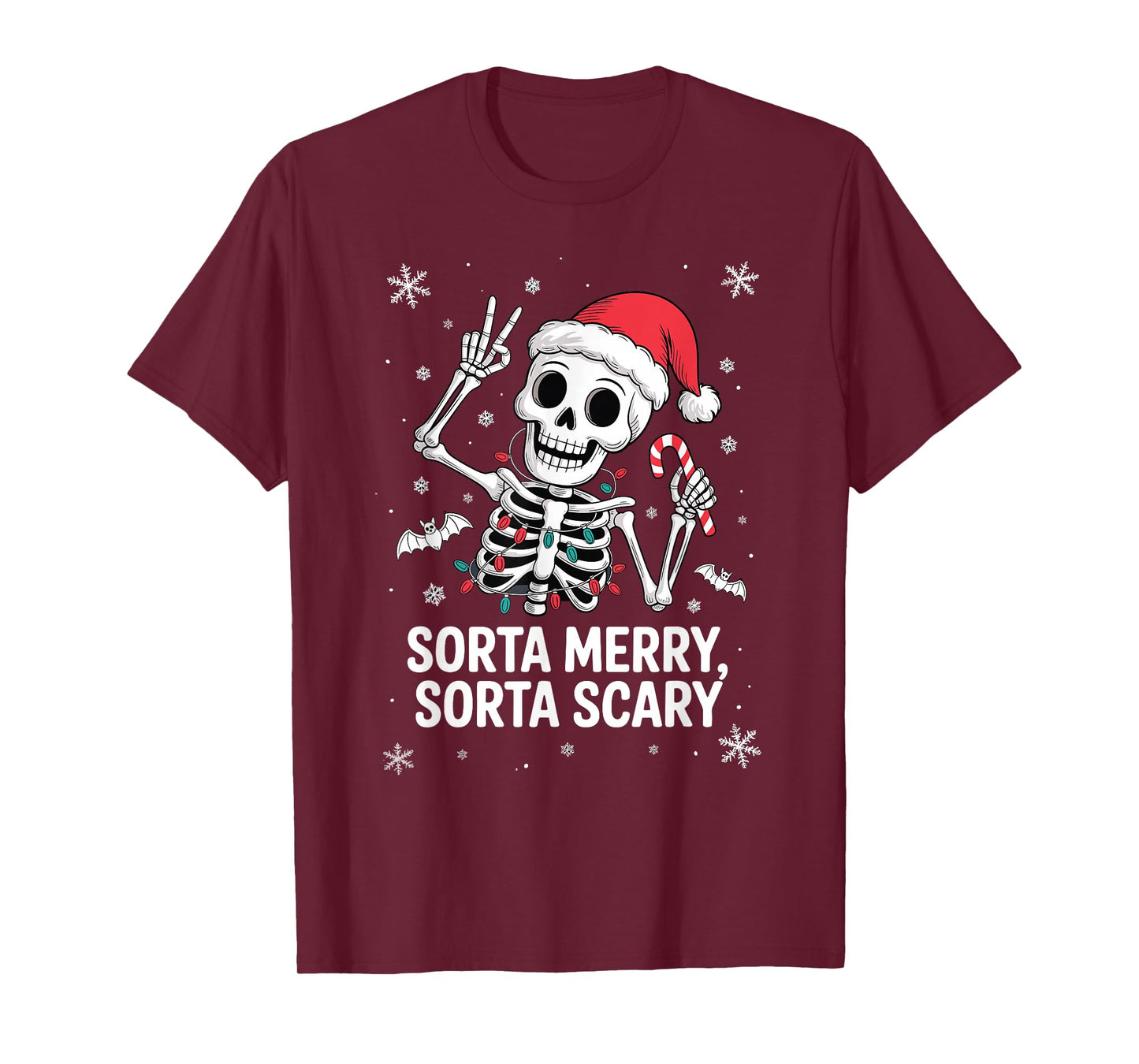 Sorta Merry Sorta Scary Skeleton Christmas T-Shirt