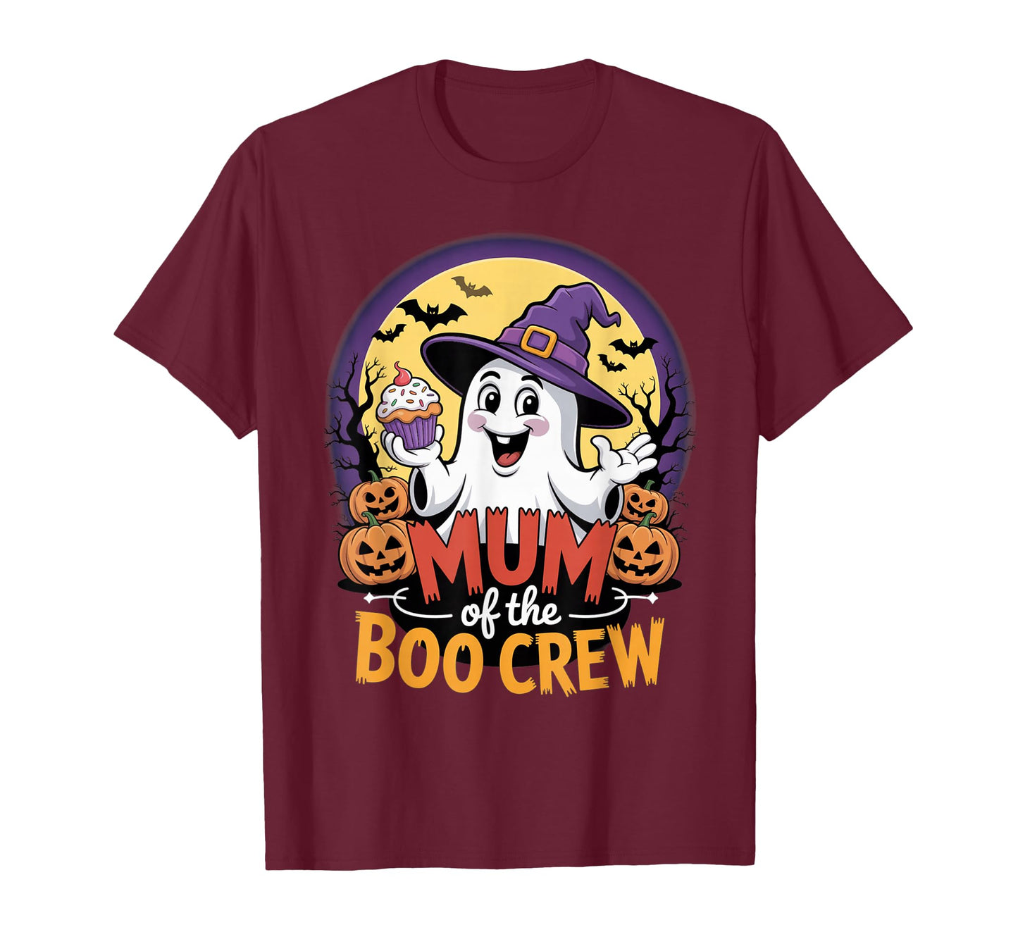 Mum of The Boo Crew Halloween Ghost Outfit Cupcake Pumpkins T-Shirt