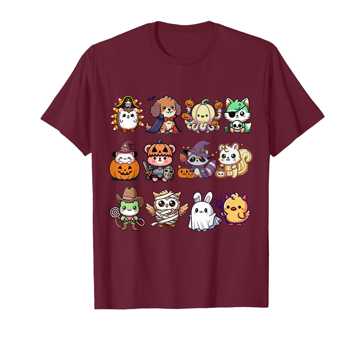 Cute Spooky Animals Monsters Fluffle in Halloween Costumes T-Shirt