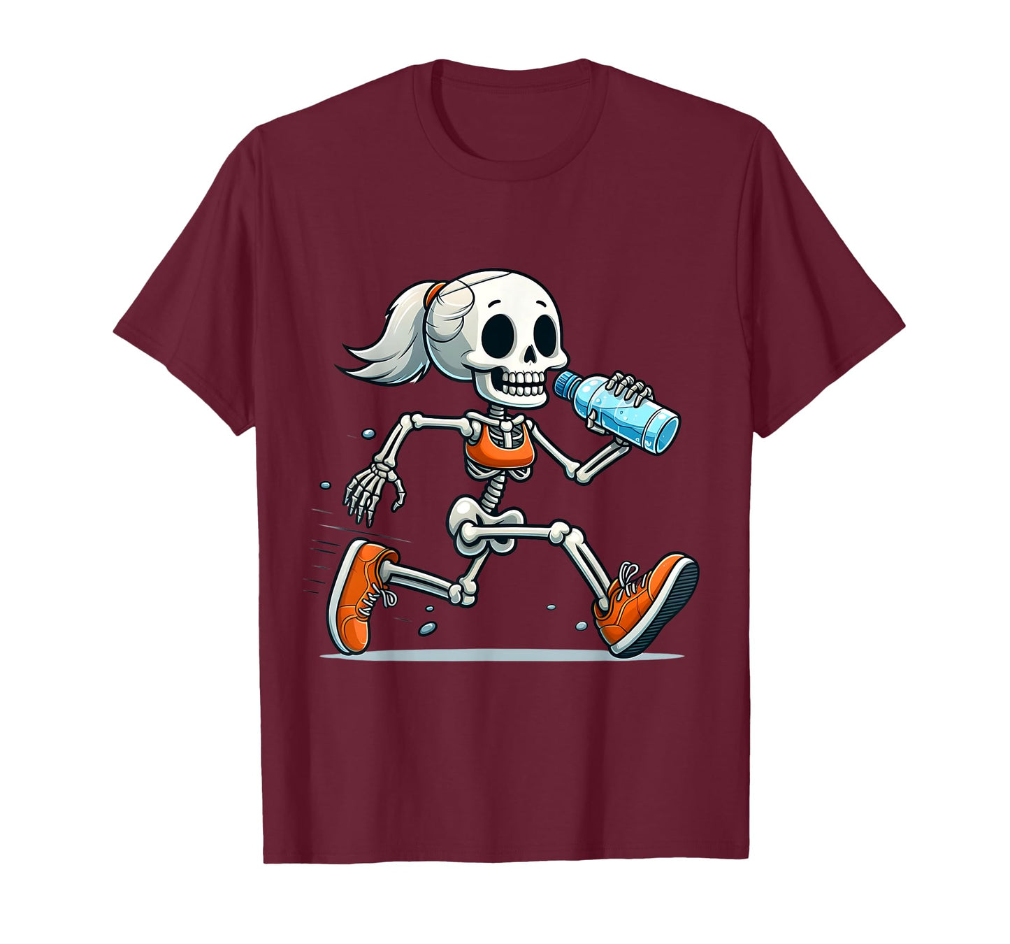 Running Skeleton Halloween Costume Spooky Runners Lover T-Shirt