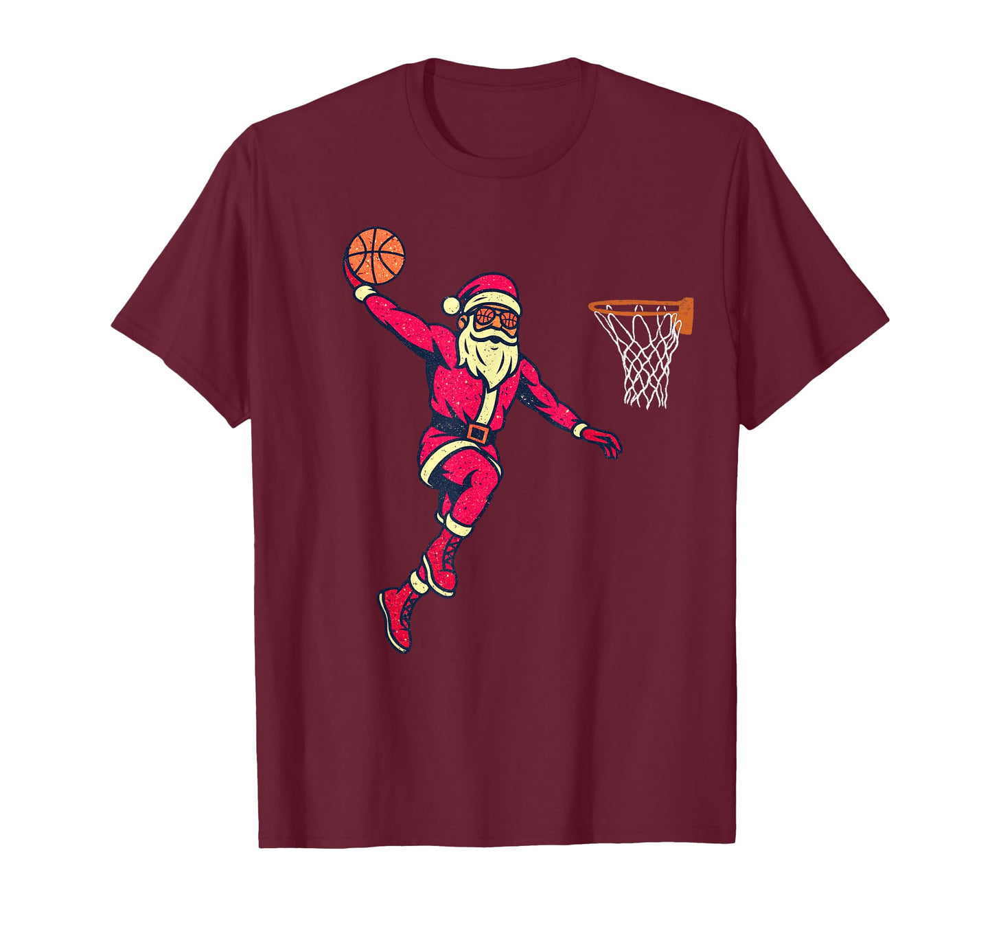 Santa Claus Playing Basketball Xmas Holiday Funny Christmas T-Shirt