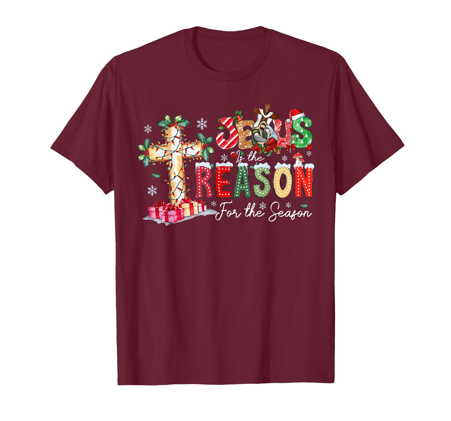 Christmas Jesus Reason Season Xmas Christian Men Women Kids T-Shirt