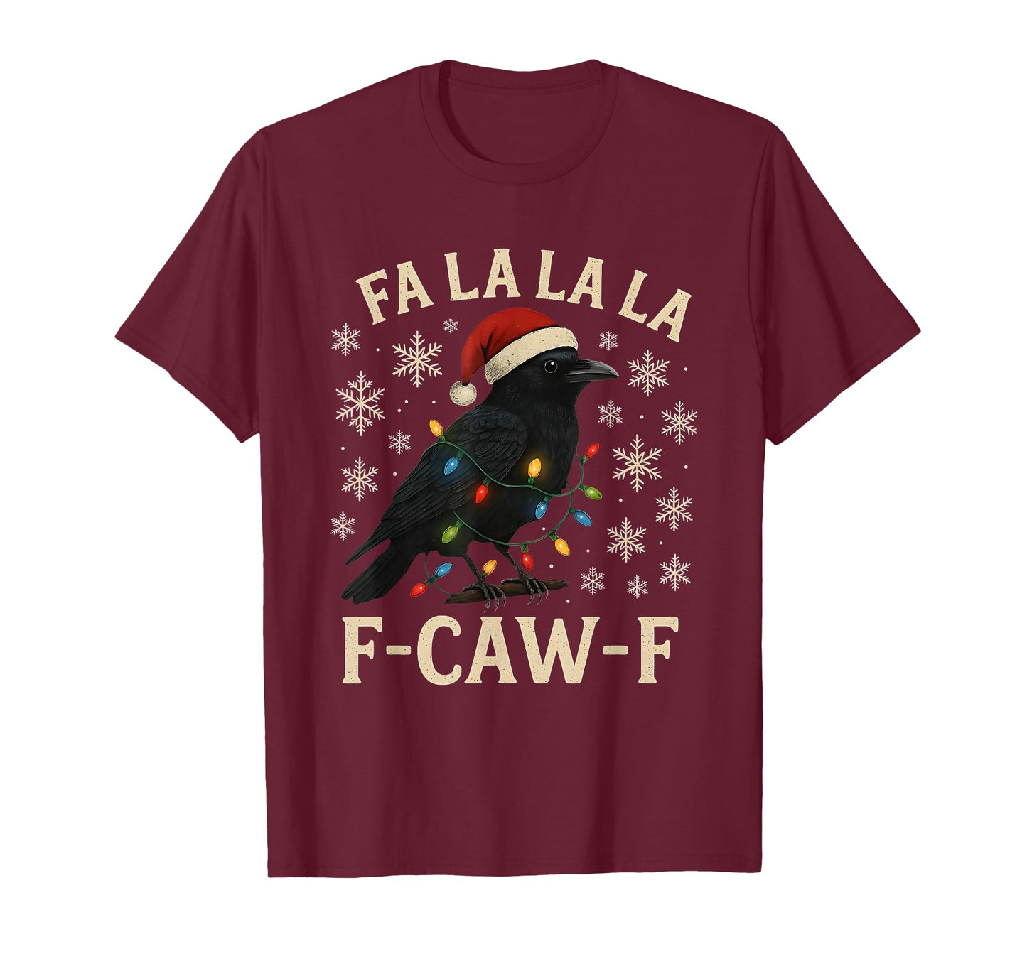 F-Caw-F Christmas Black Crow Funny Adult Humor T-Shirt