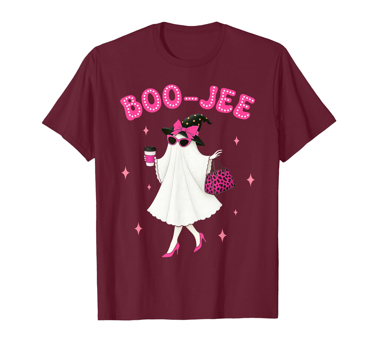 Coquette Ghost Coffee Boo-JEE Halloween Boujee Cute Ghost T-Shirt