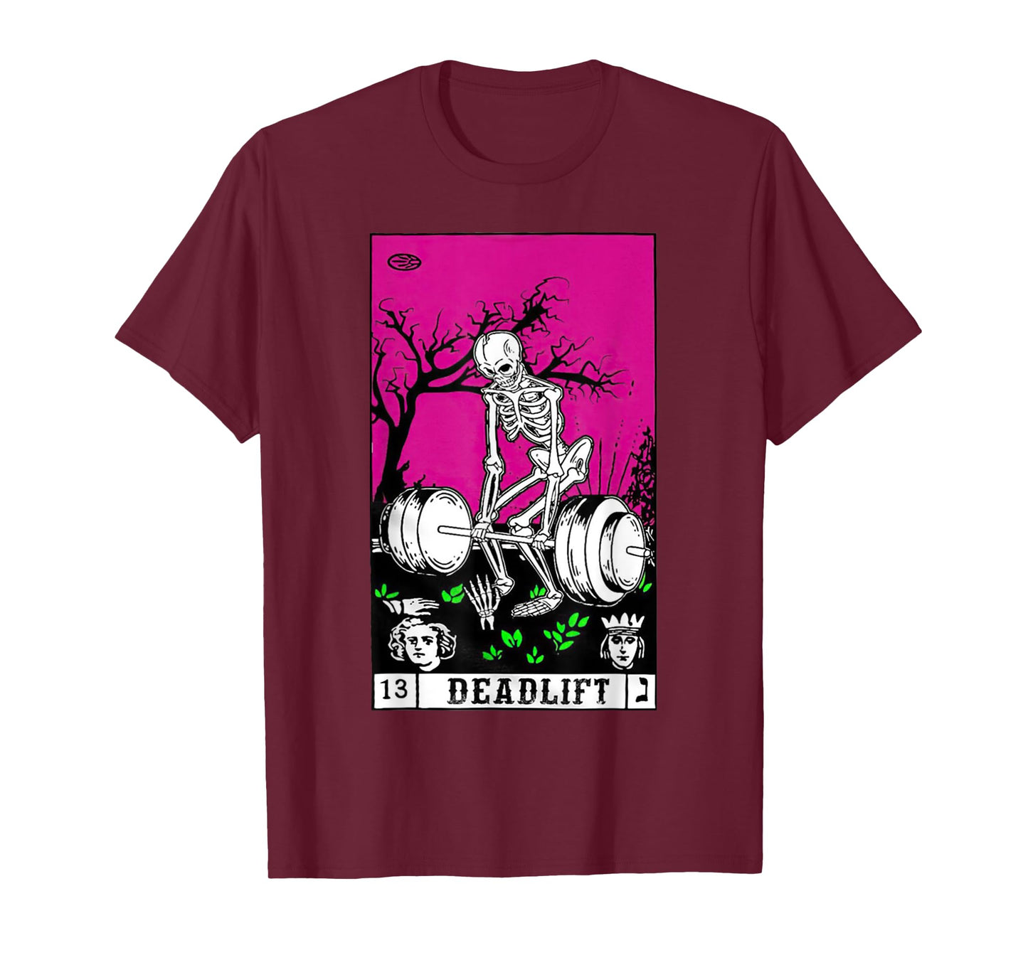 Tarot Card Funny Gym Deadlifts Workout Occult Reading Reader T-Shirt