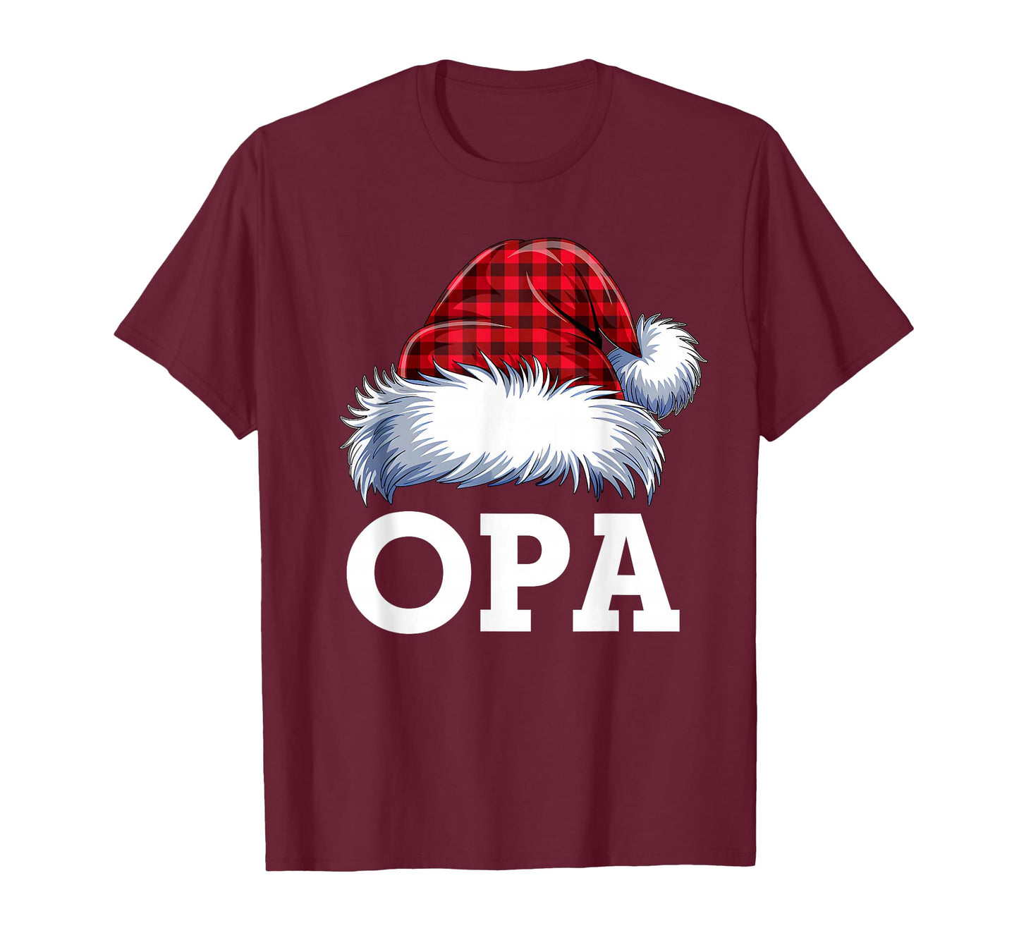 Opa Santa Red Plaid Christmas Family Matching Pajamas Xmas T-Shirt