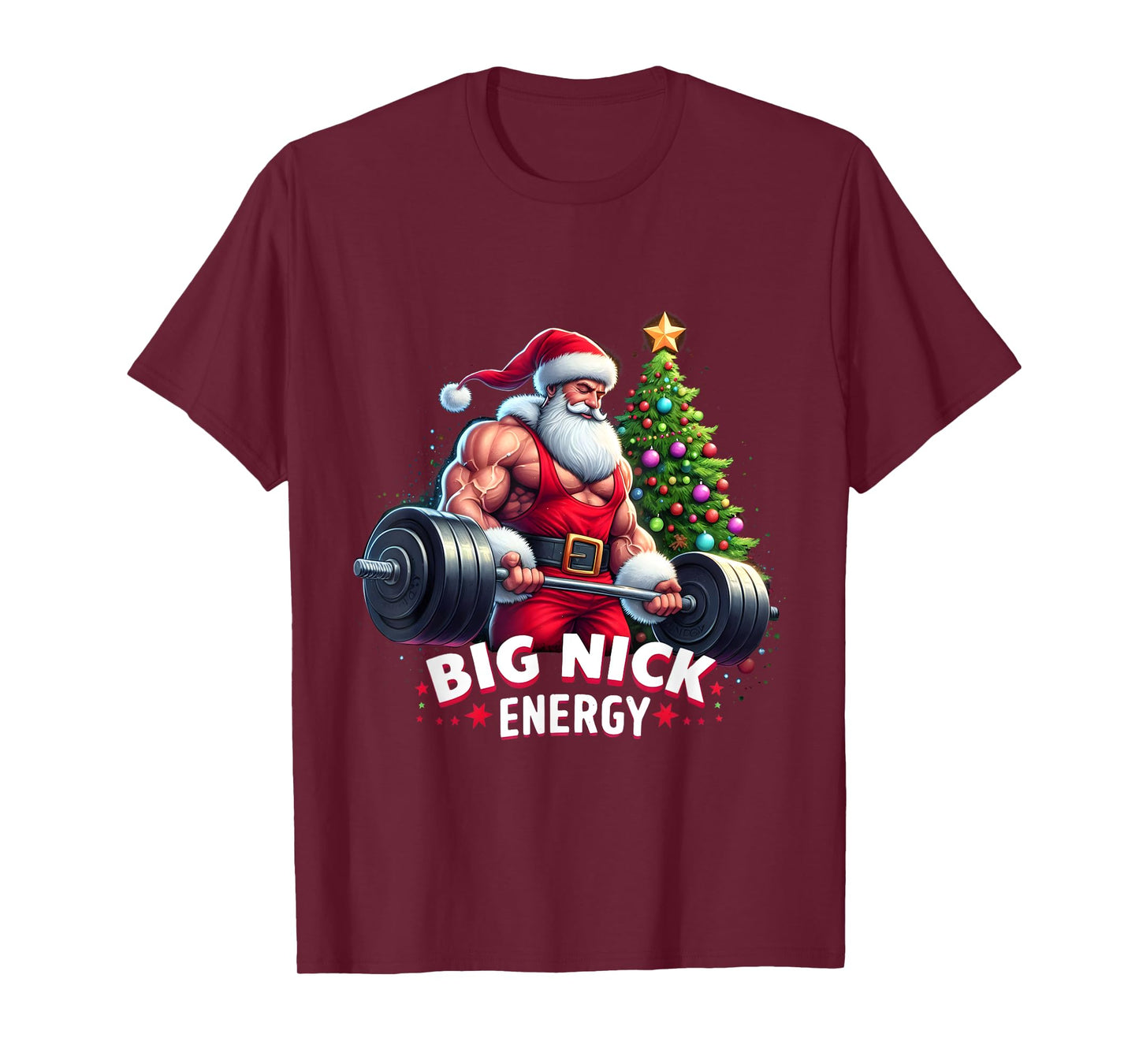 Big Nick Energy Funny Santa Sport Workout Gym Do Exercise T-Shirt