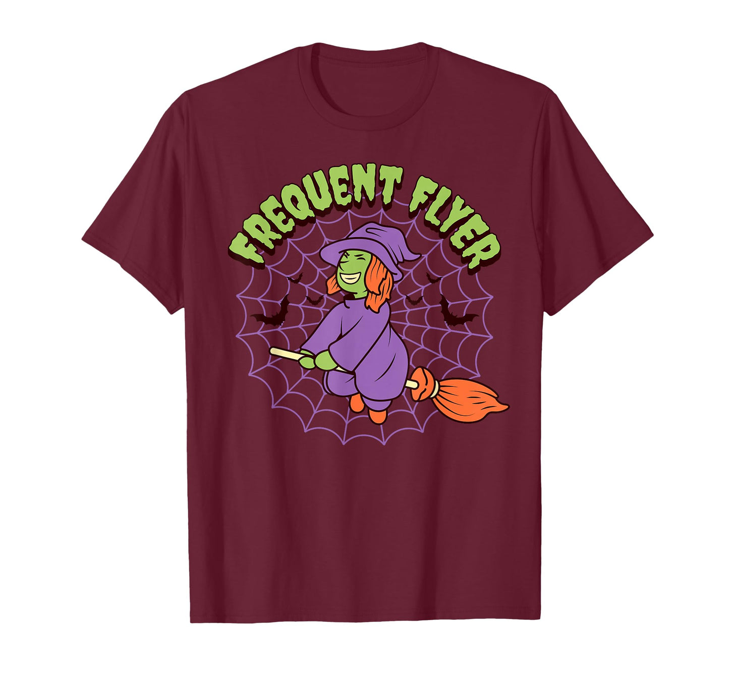 Frequent Flyer Men Women Kids Witch Broomstick Halloween T-Shirt