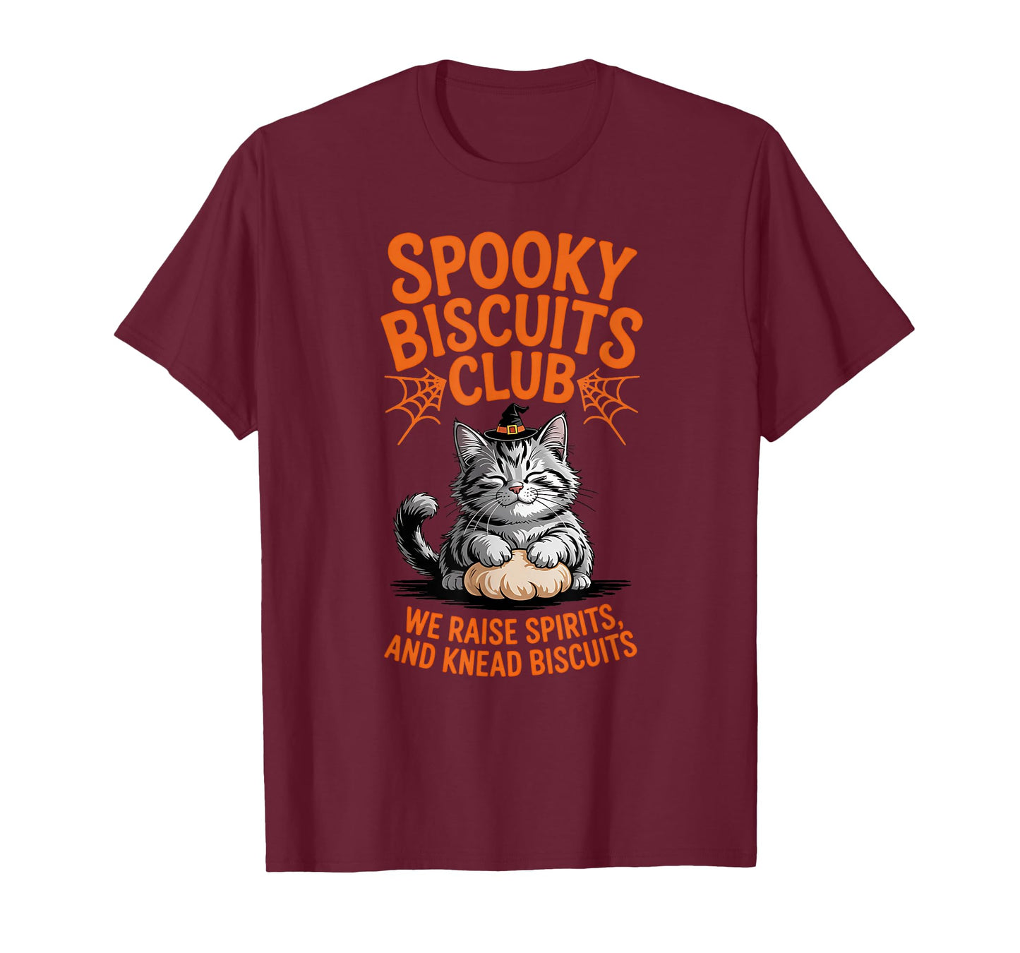 Spooky Biscuits Club Witch Cat Halloween T-Shirt