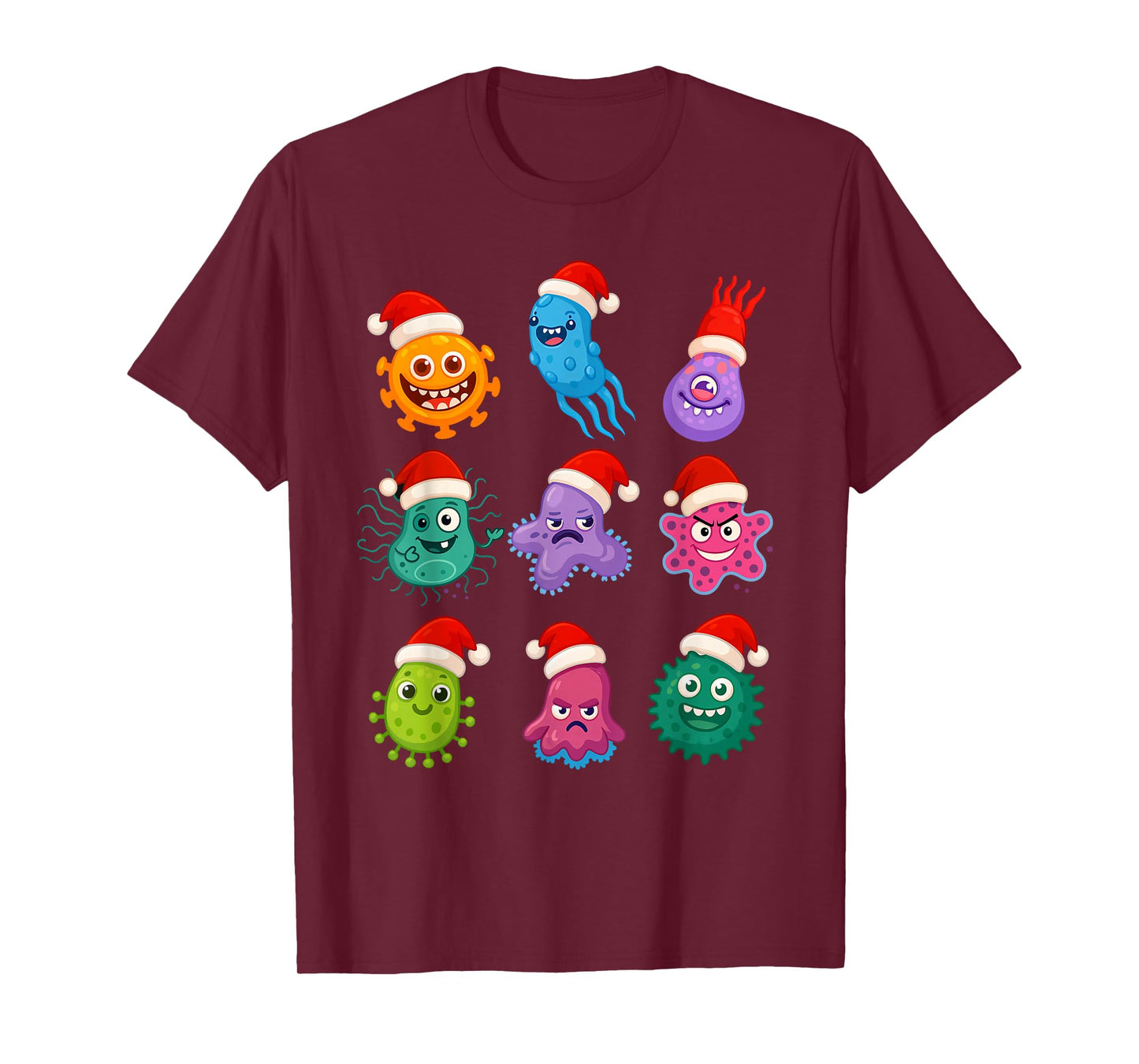 Christmas Microbiology Bacteria Santa Science Xmas Vibes T-Shirt