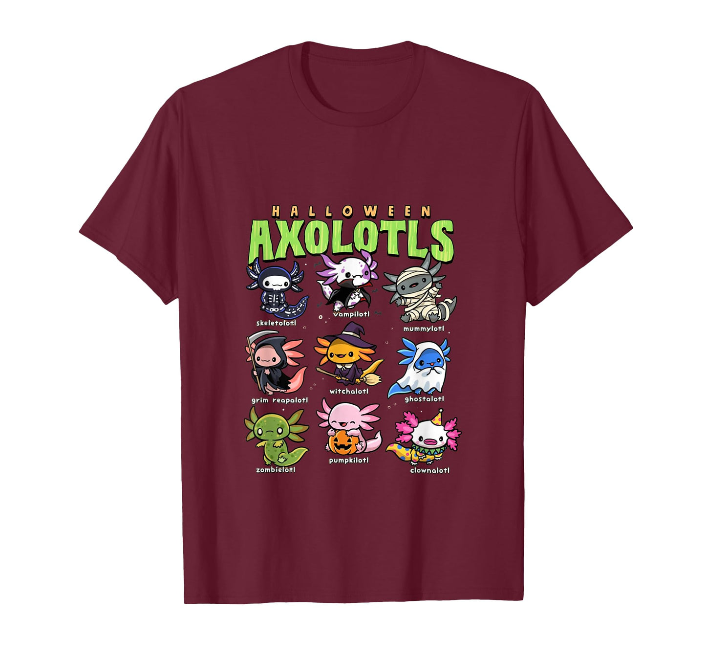 Halloween Axolotls – A Fun and Spooky Axolotl Kawaii t-Shirt T-Shirt