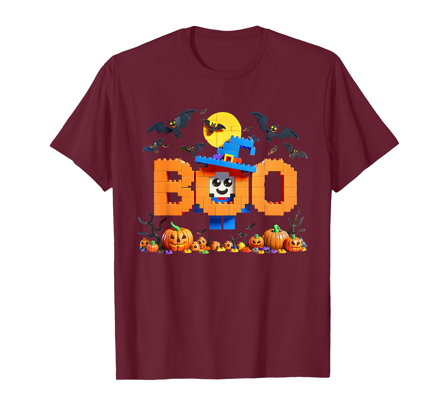 Halloween Master Builder Brick Boo Costume Building Bricks T-Shirt