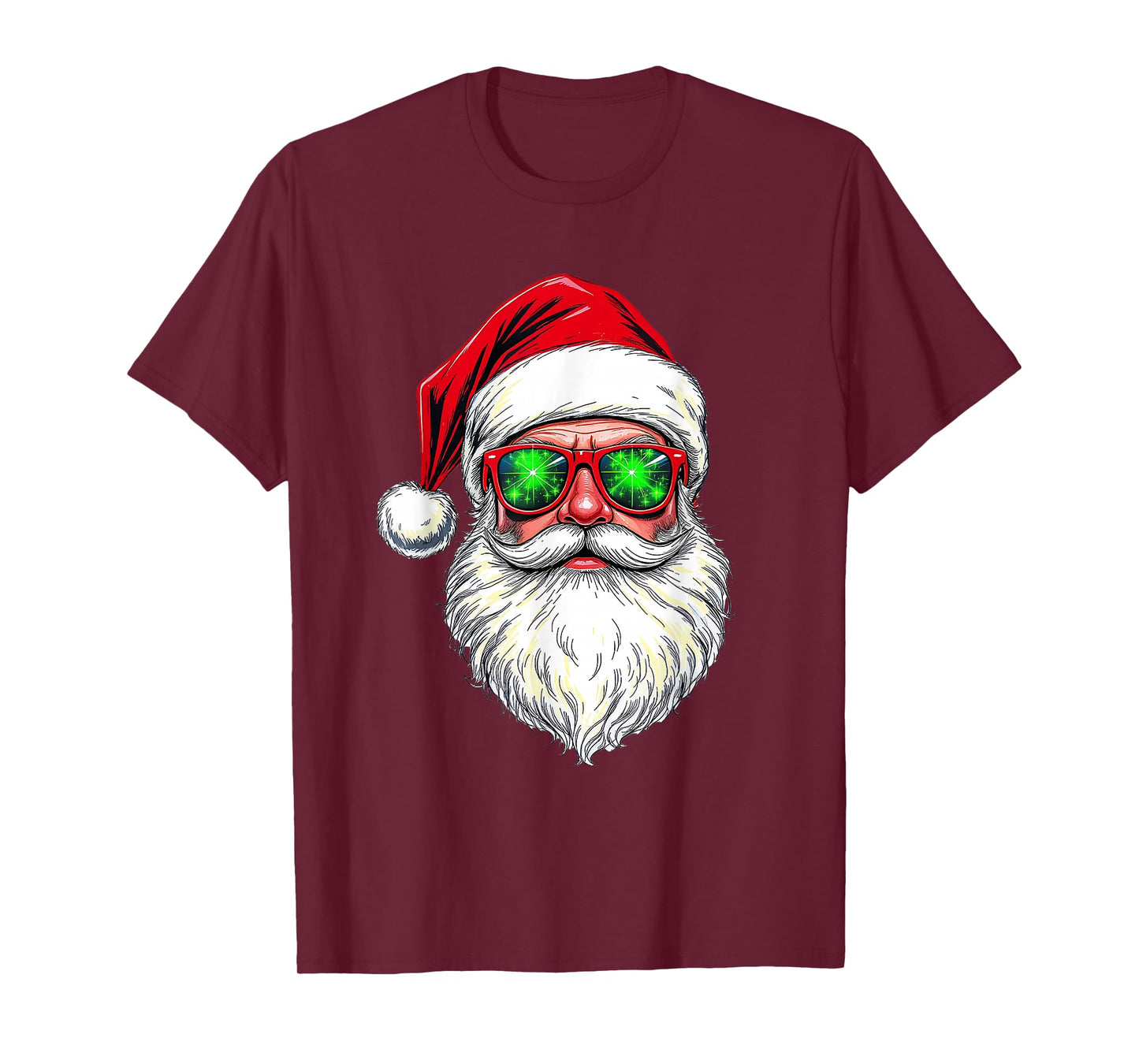 Cool Santa Claus Face Retro Sunglasses Christmas Men Boys T-Shirt