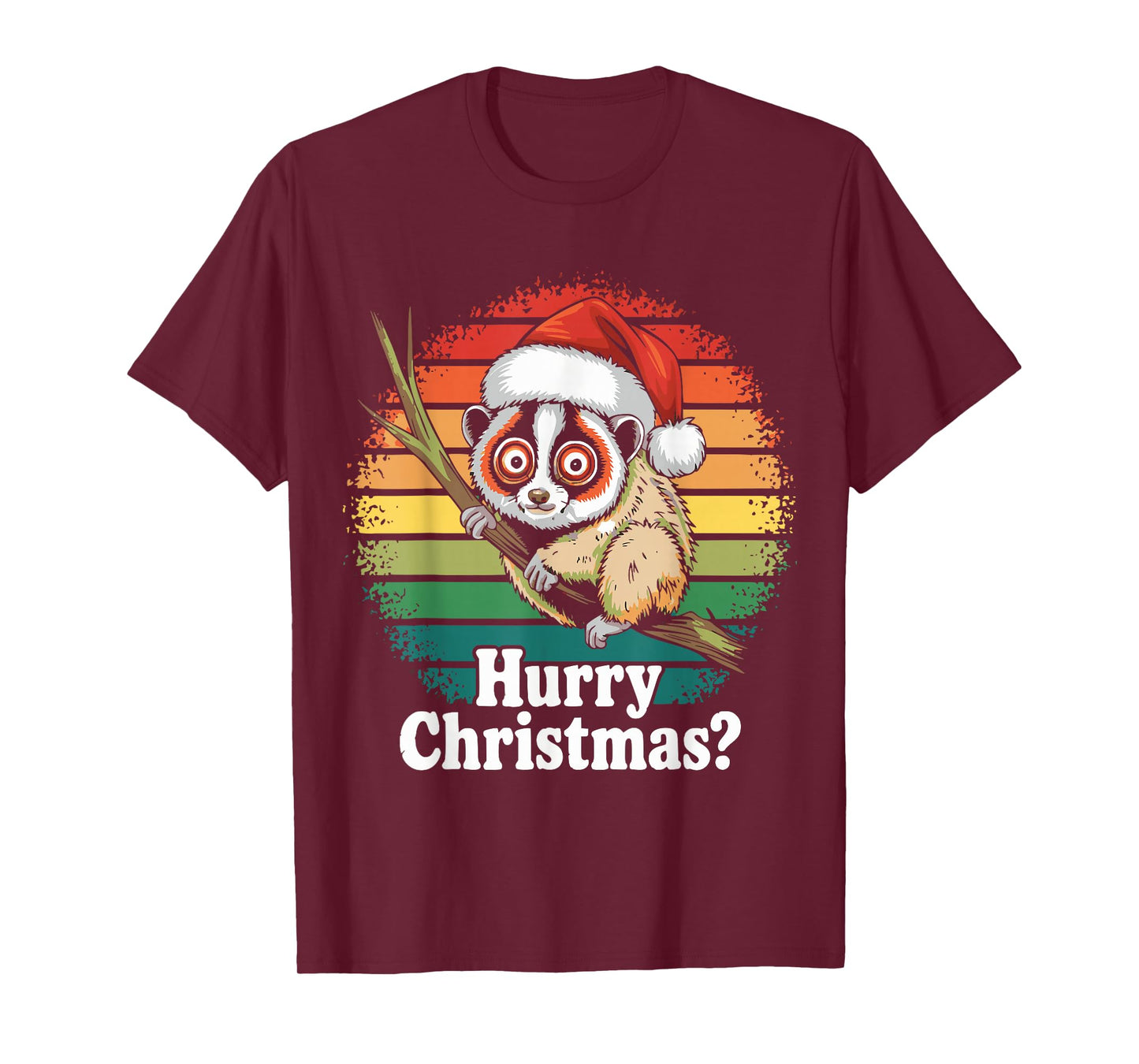 Funny Father Christmas Xmas Lemur Monkey Party Costume T-Shirt