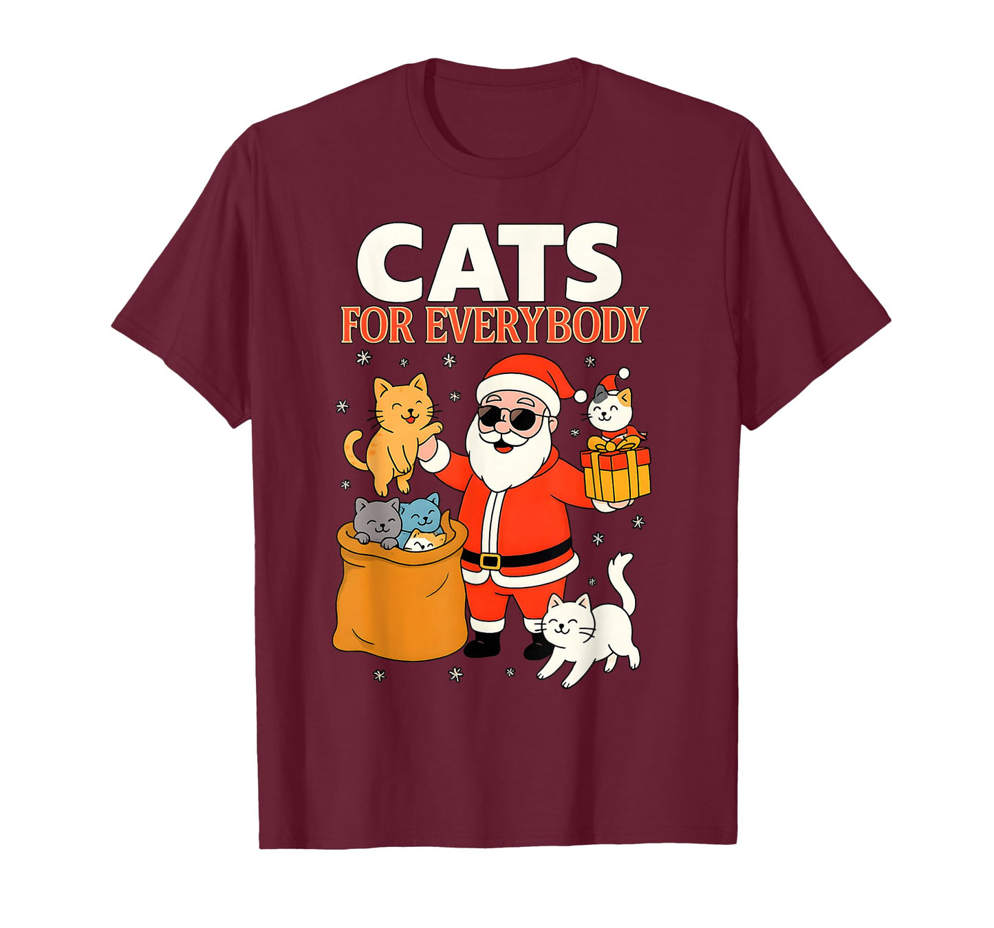 Cats for Everybody Funny Christmas Cat Xmas Santa T-Shirt
