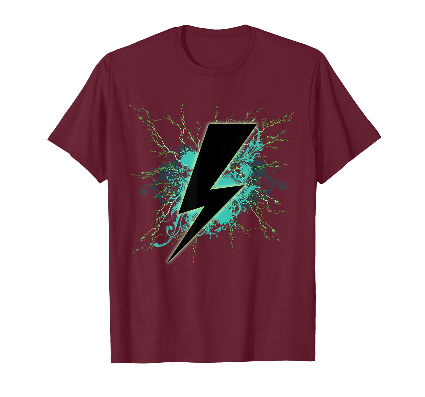 Black Lighting Bolt Green Thunderbolt T-Shirt