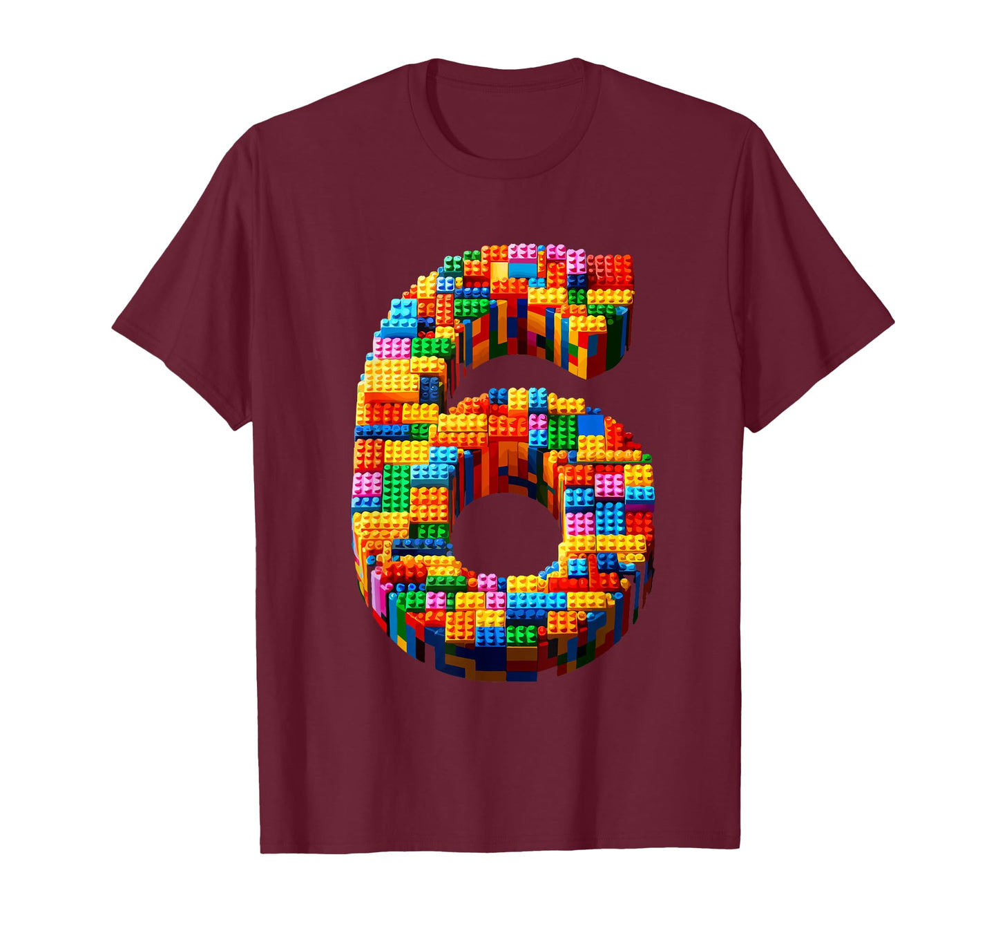 6 Year Old Blocks Building Master Builder 6th Birthday Boy T-Shirt