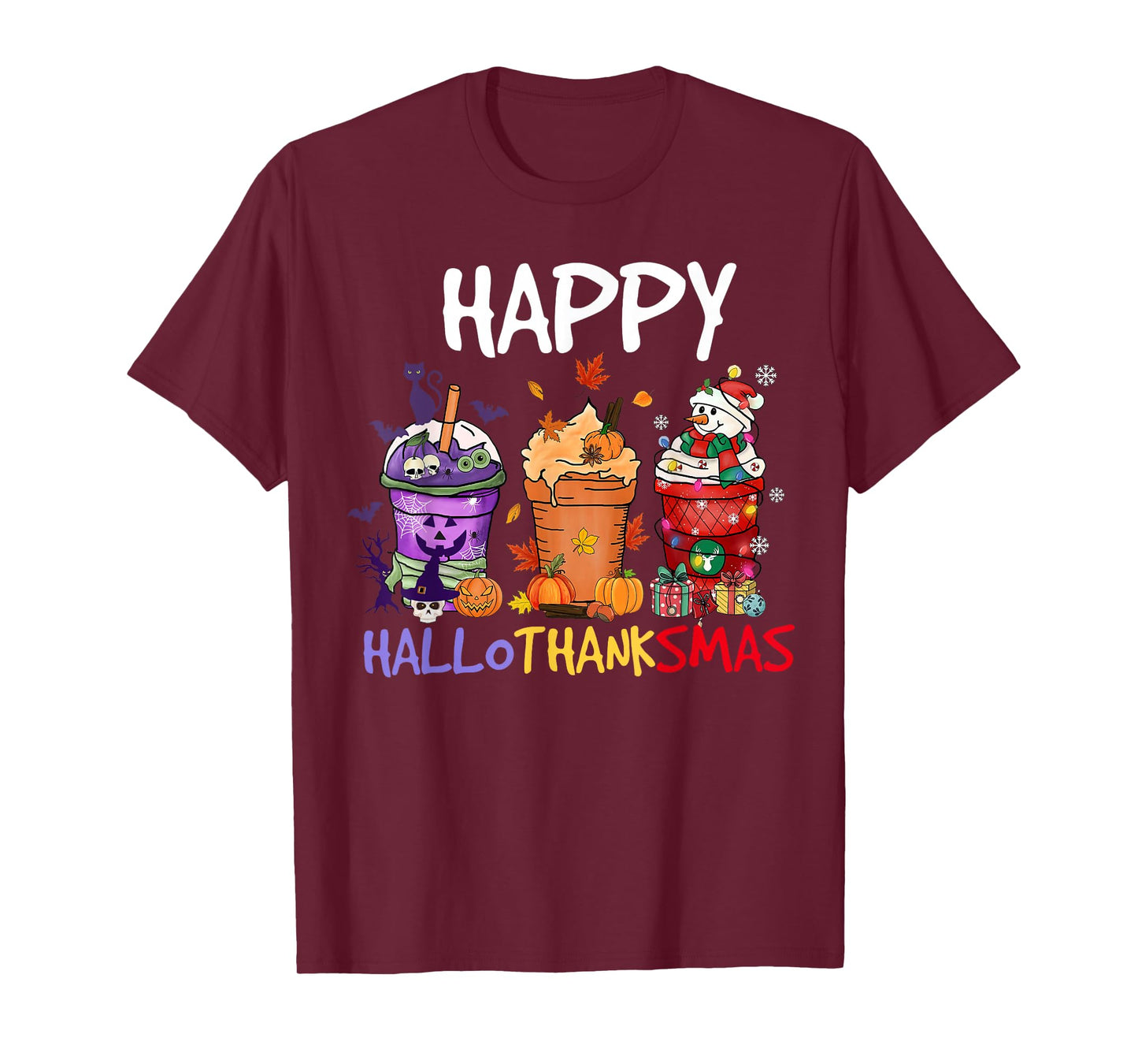 Halloween Thanksgiving Happy Hallothanksmas Season Coffee T-Shirt