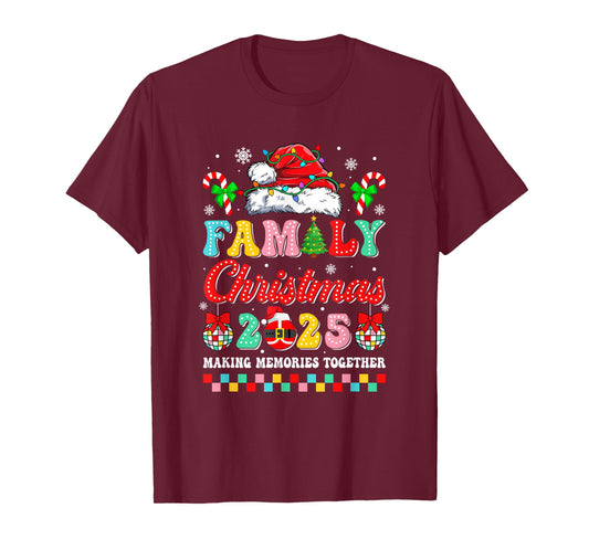 Family Christmas 2025 Matching Squad Santa Xmas Funny T-Shirt